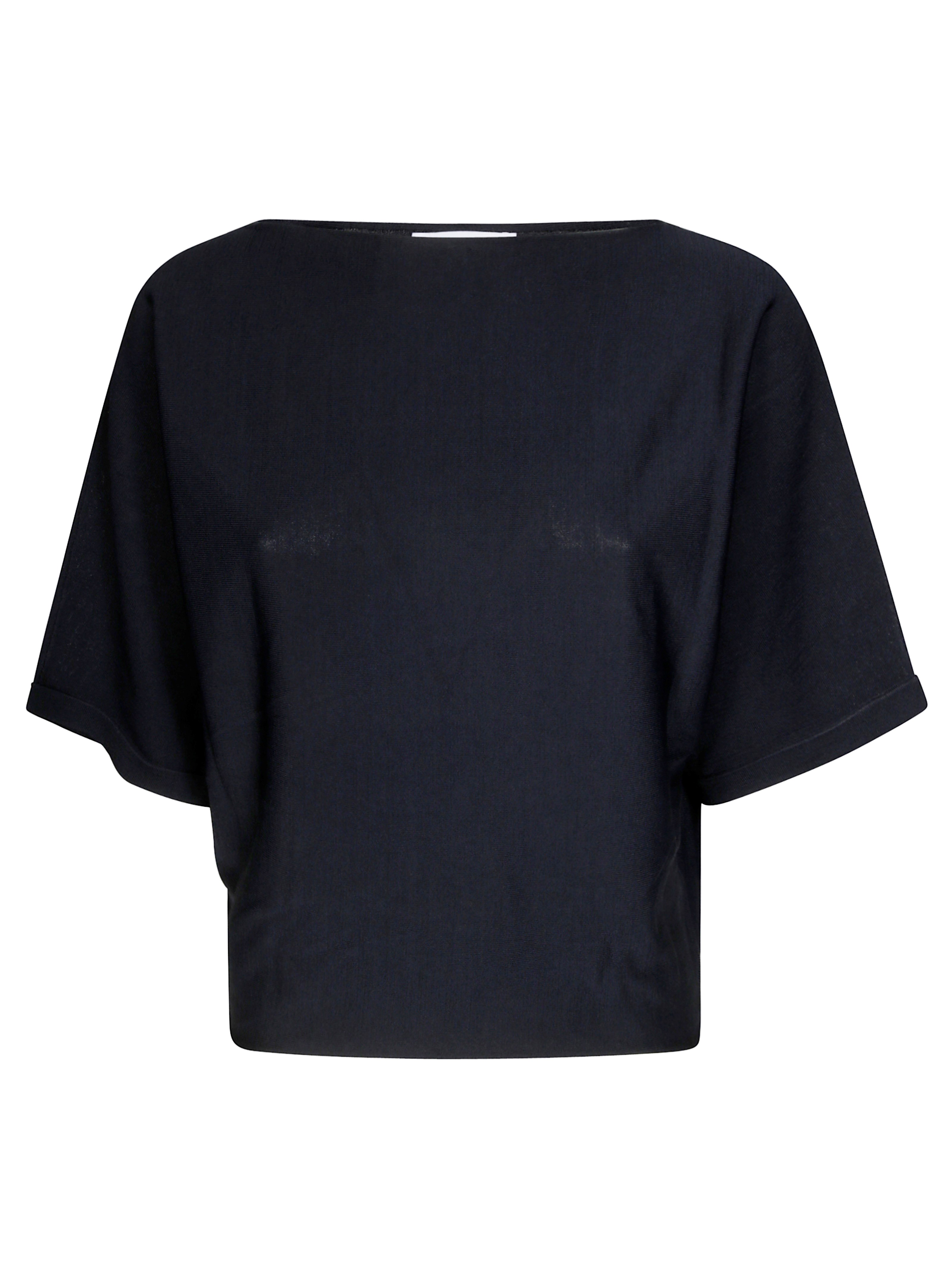 Alpha Studio Maglia Kimono Scollo Barca Manica Corta In Blue
