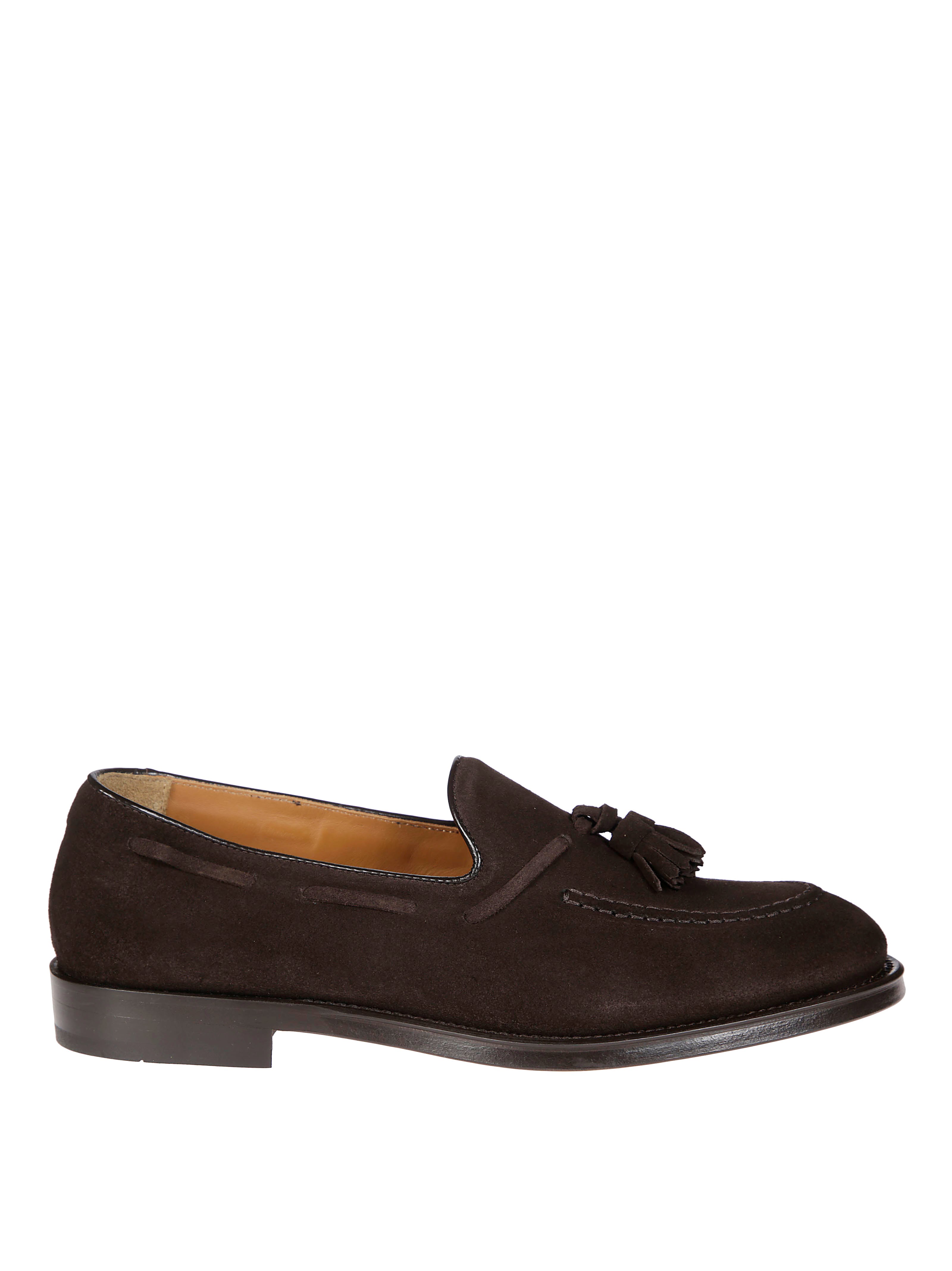 Doucal's Man Loafers Chocolate Brown Size 8 Soft Leather In Brown