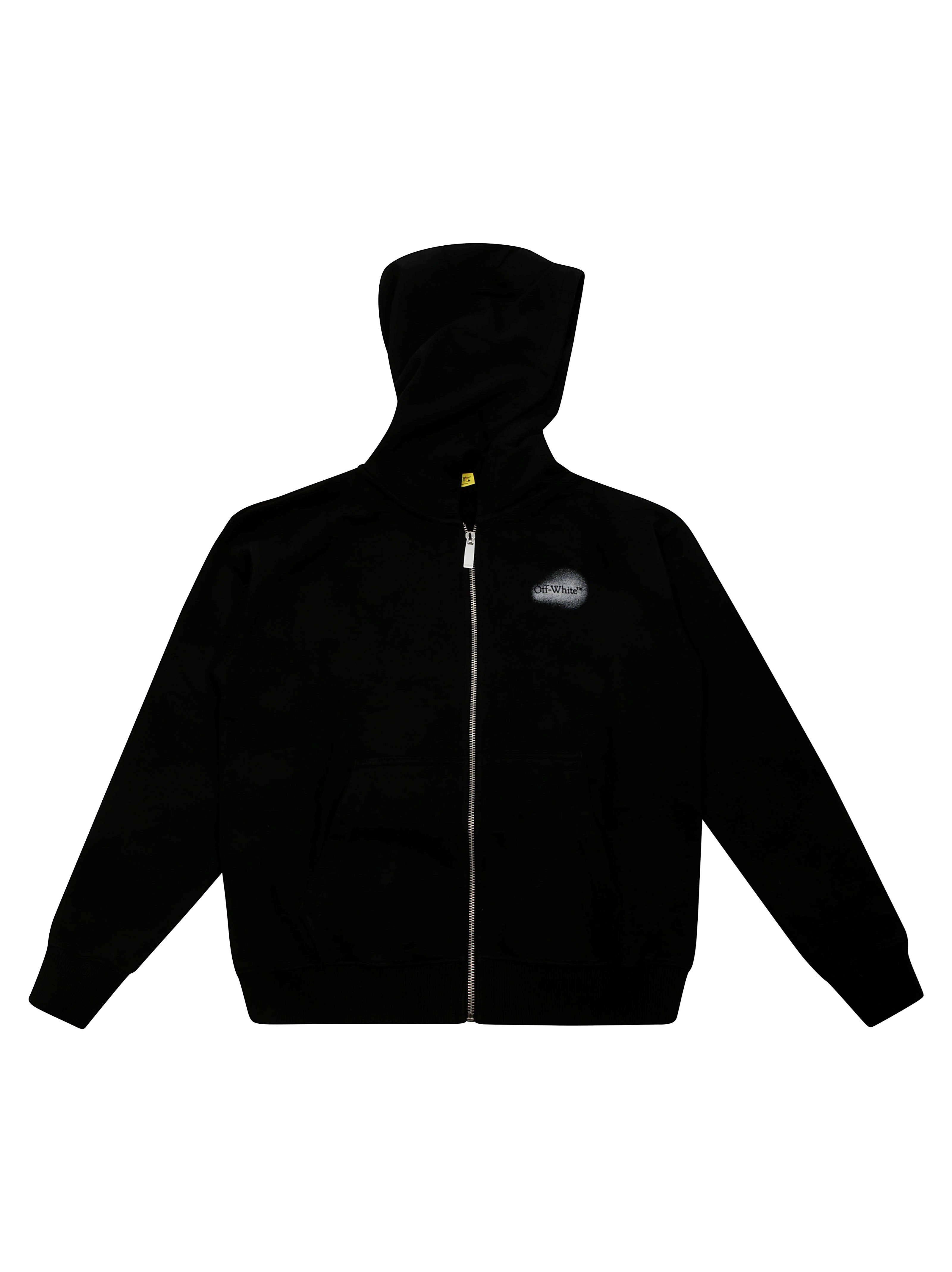Off-white Offwhite Felpa Full Zip Arrow Back In Black