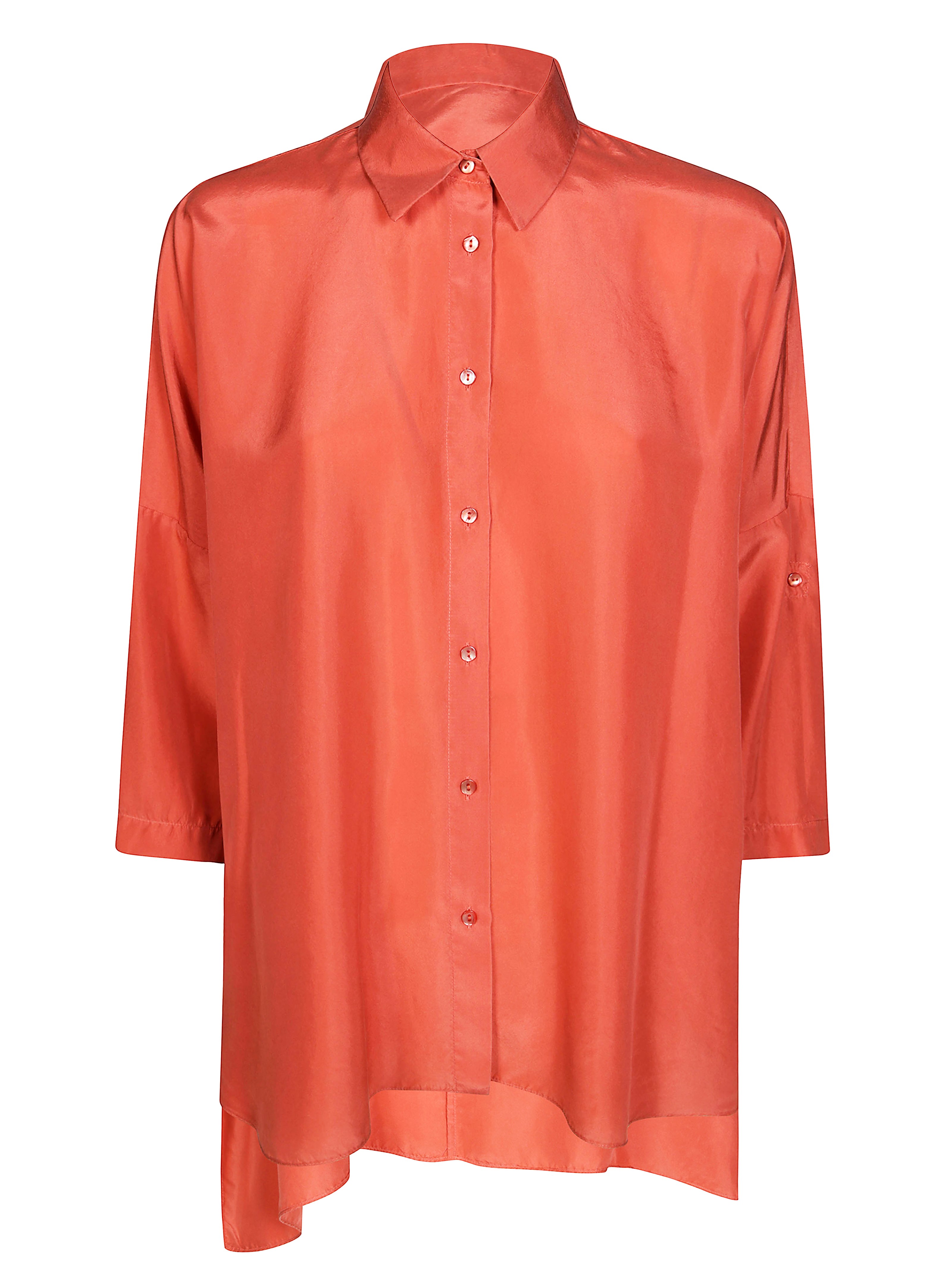 Antonelli Firenze Camicia Mm Seta Over In Orange