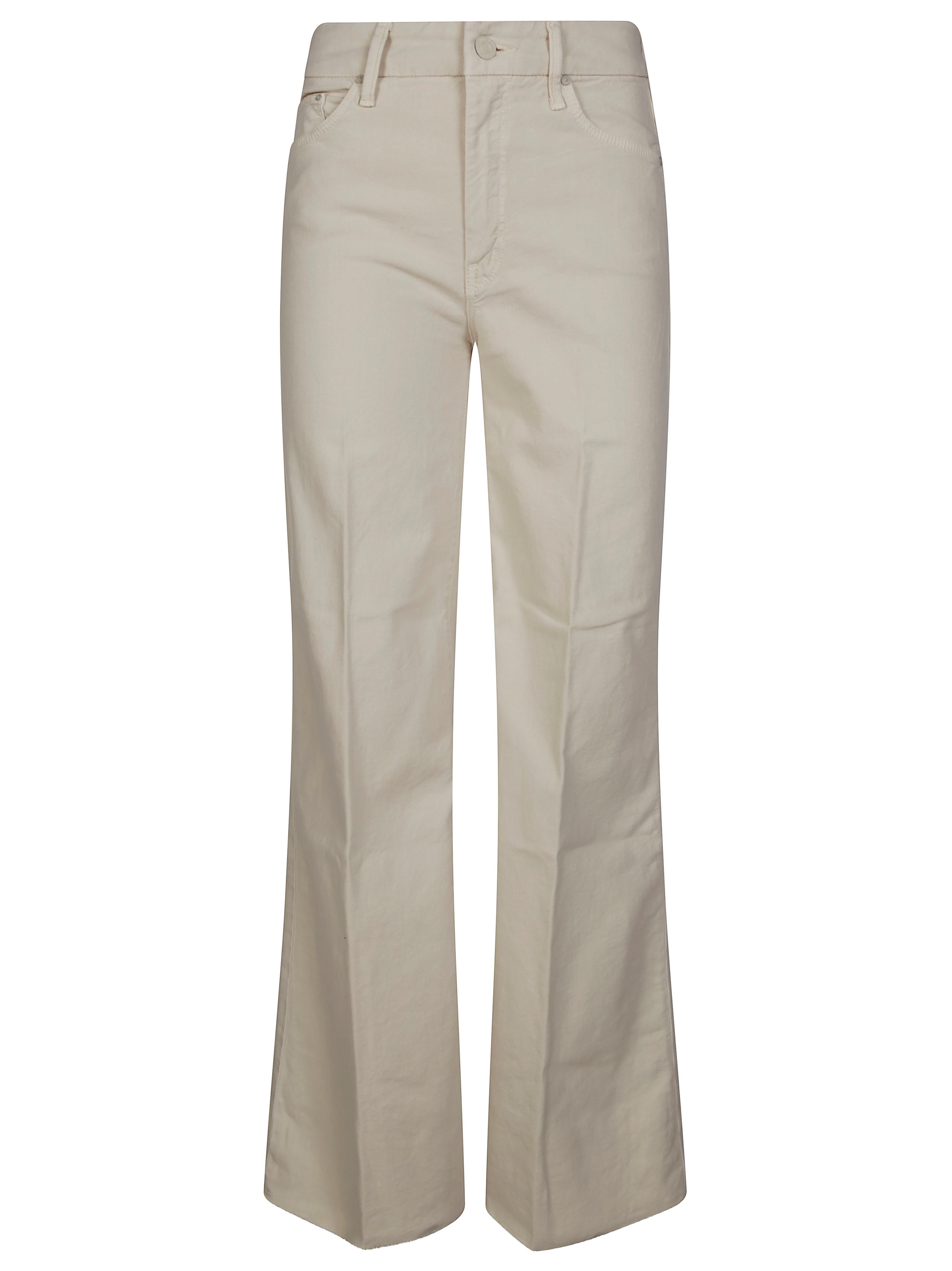 Mother Pristine Flared High-waisted Pants With Subtle Detailing In Blu