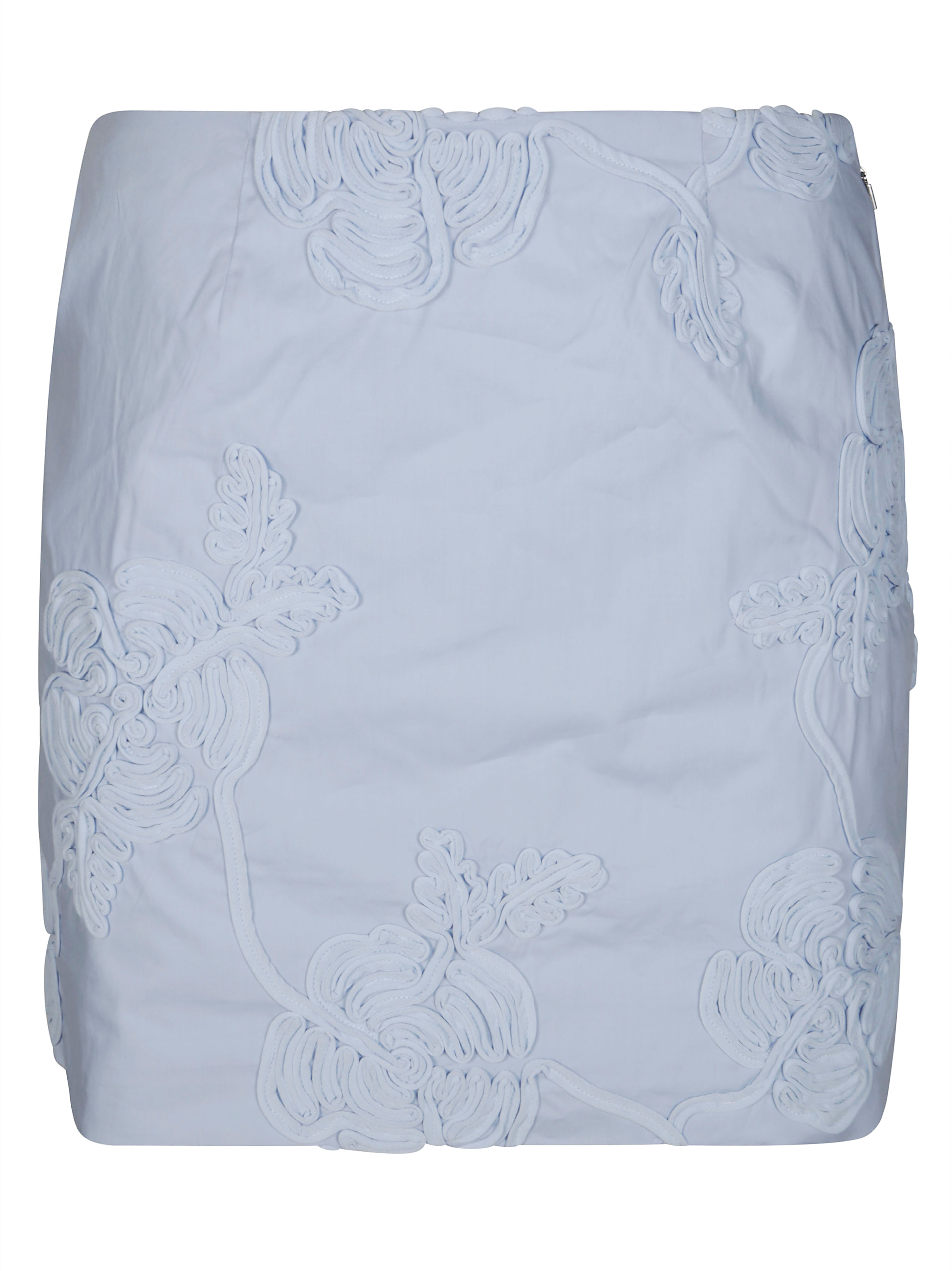 Rotate Birger Christensen Rotate Cotton Mini Skirt In Azzurro