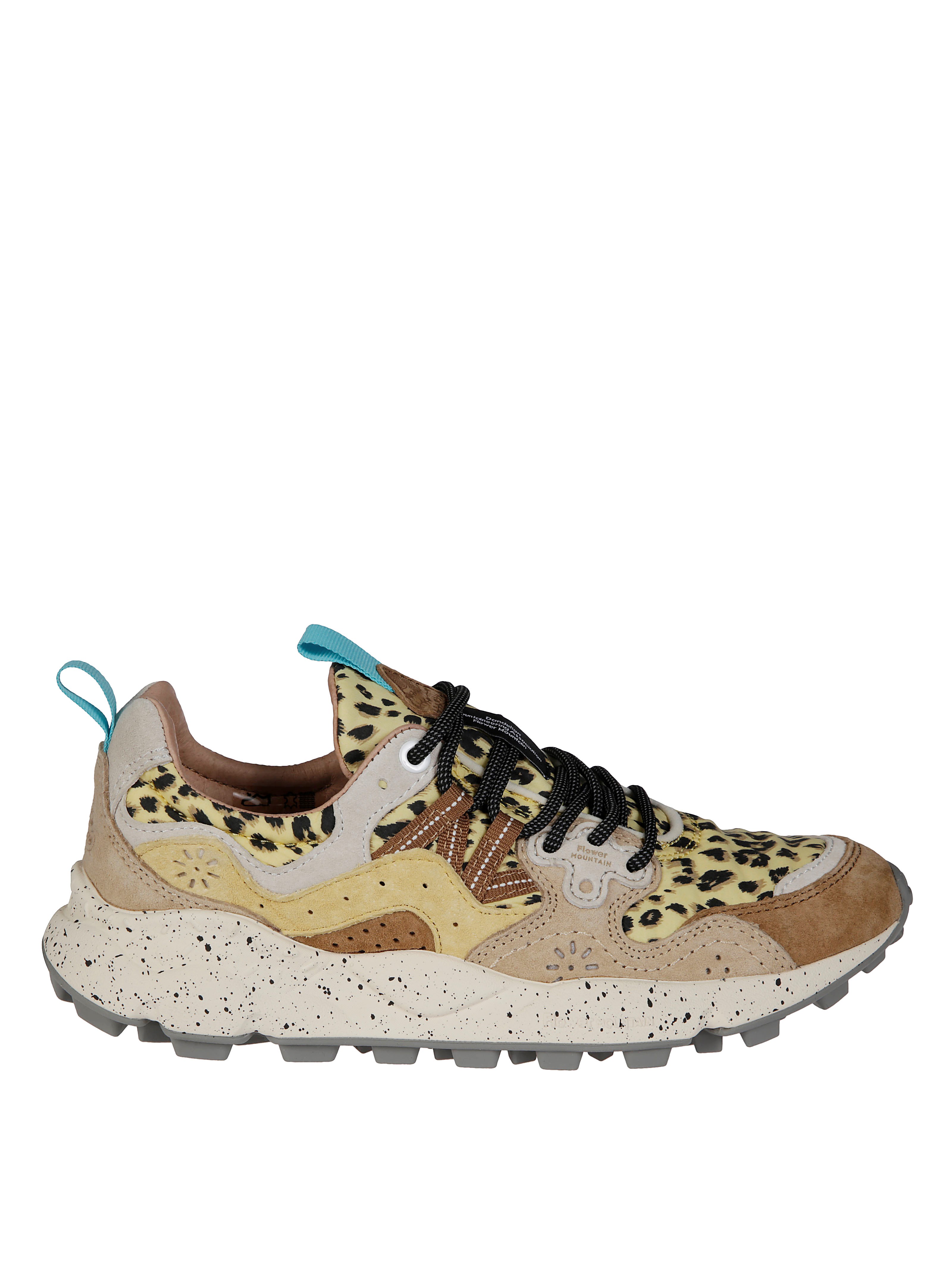 Flower Mountain Technical Ripstop And Suede Sneakers With Trekking Laces In Brown