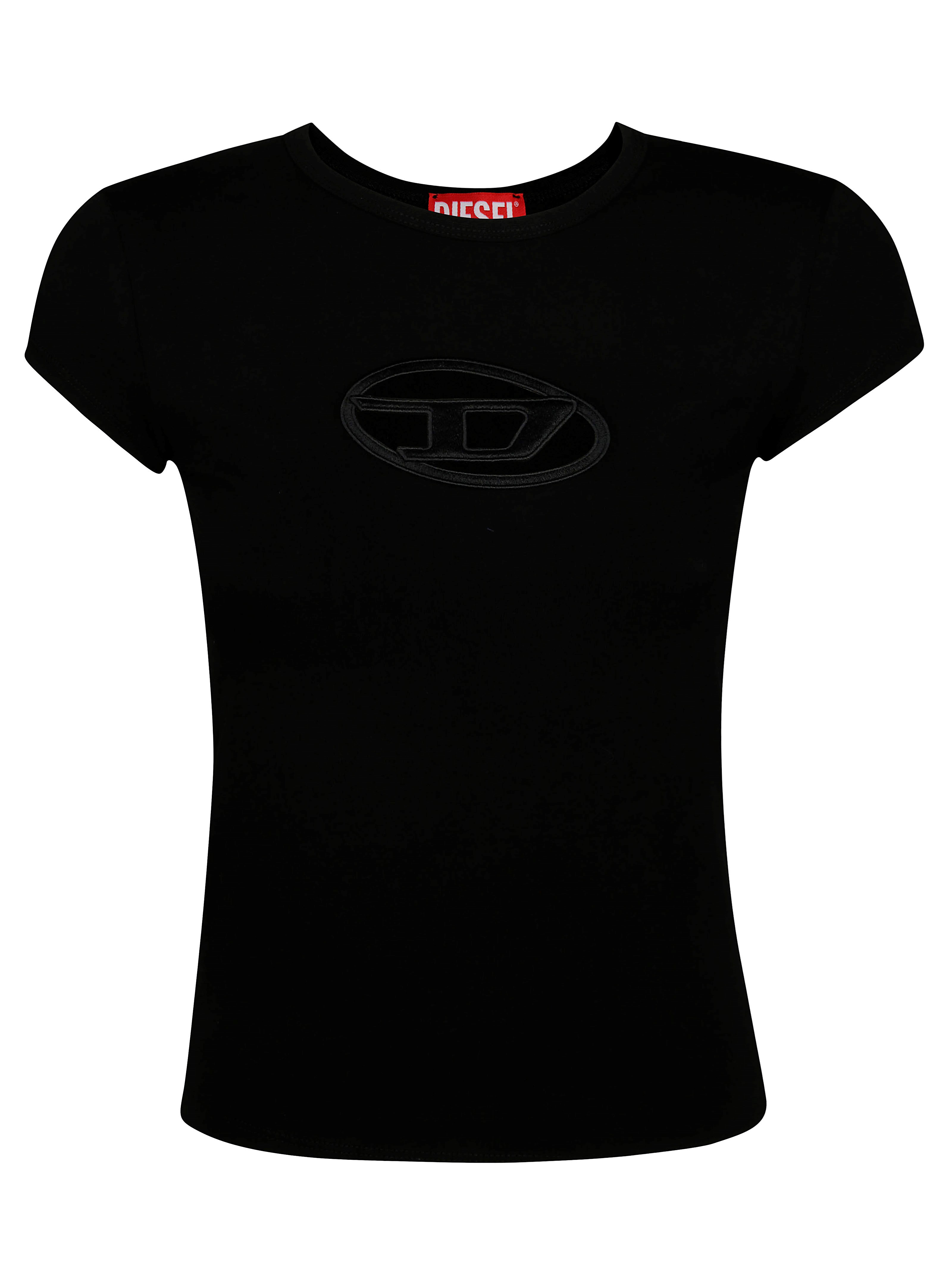 Diesel T-angie Cotton Crew-neck T-shirt In Black