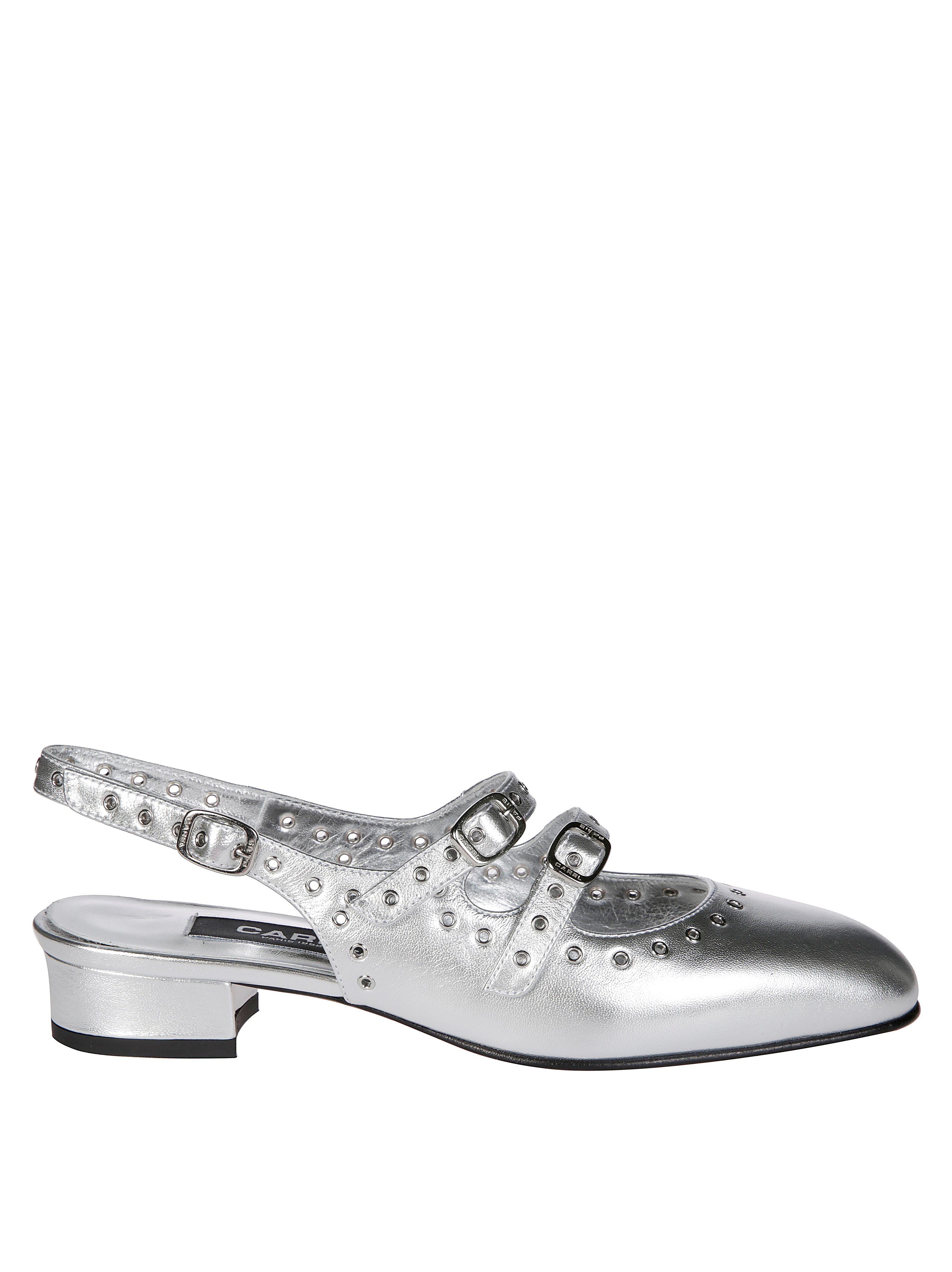 Carel Silver Low-heeled Mary Jane 05 Shoes In Silver