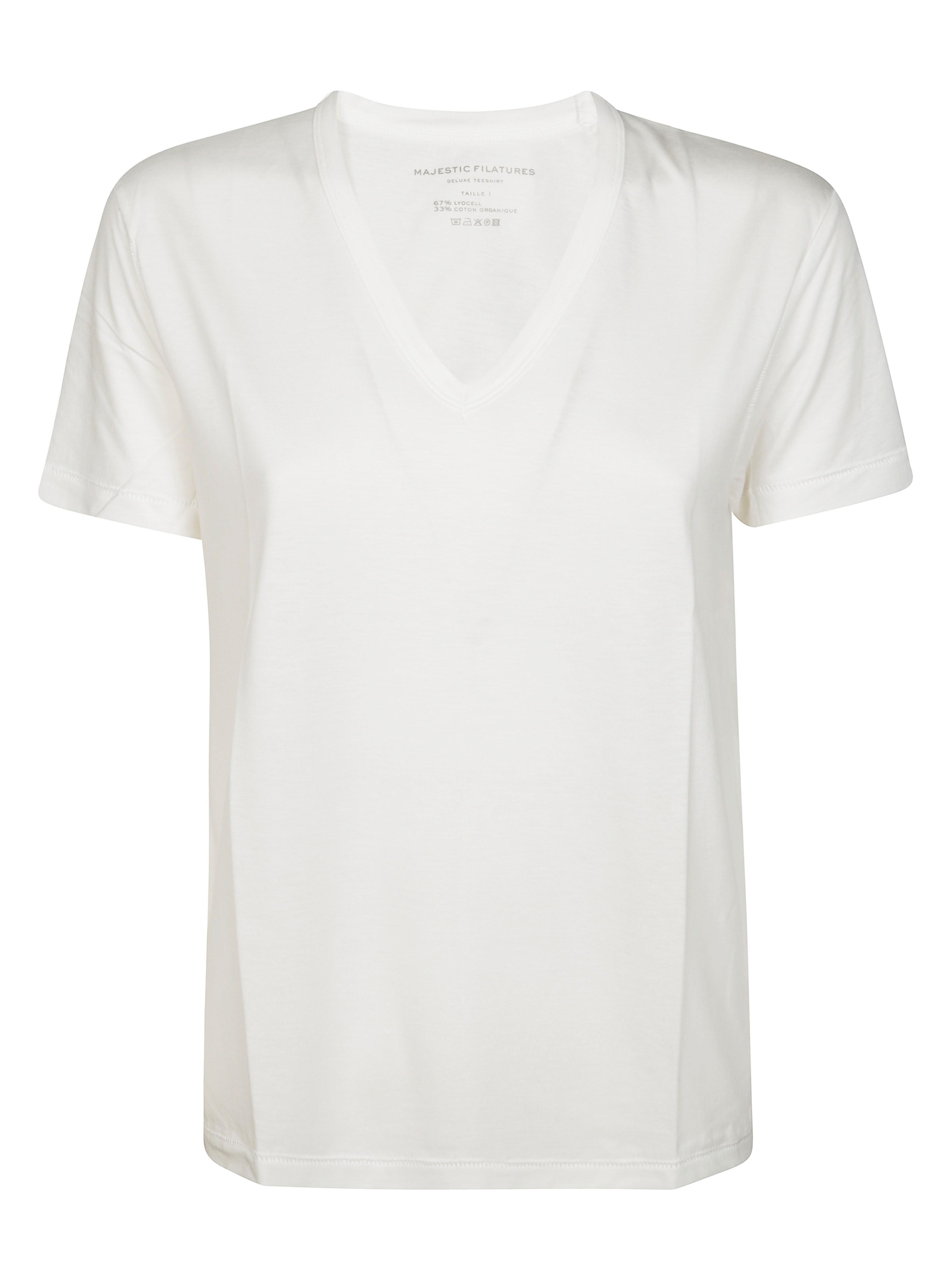 Majestic Short Sleeves V Neck Sweater
