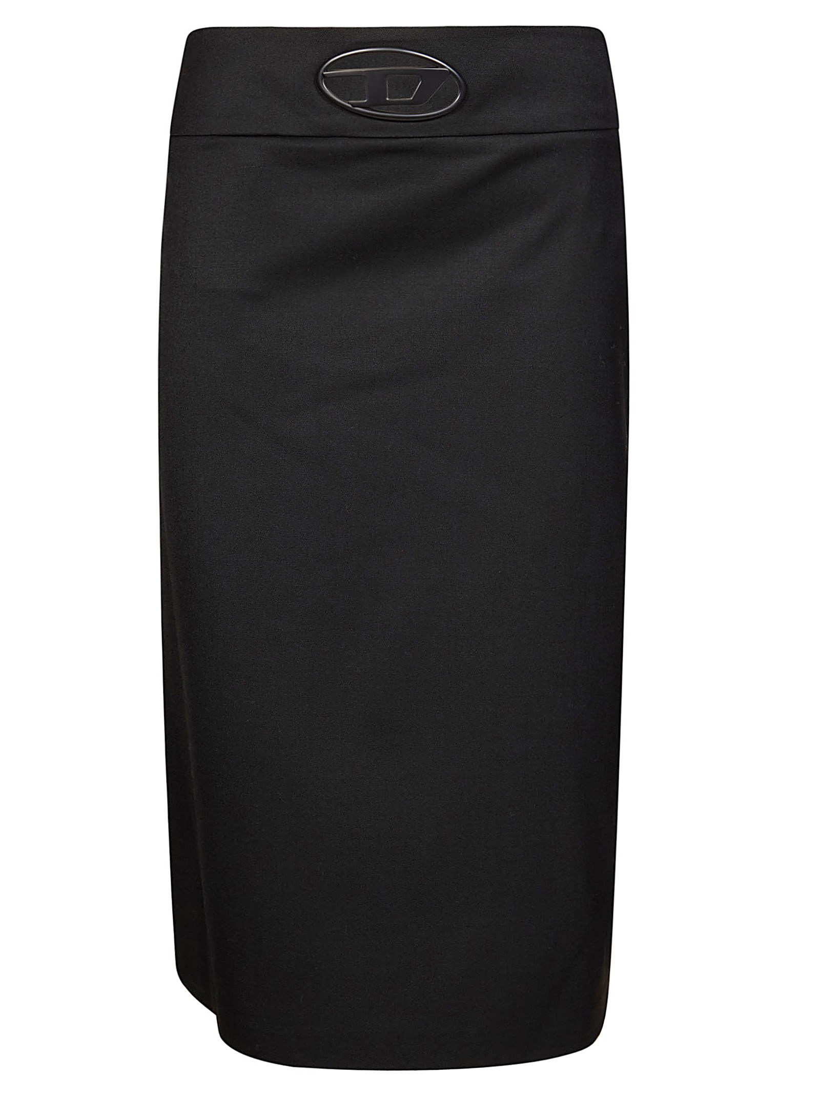 Diesel A-line Midi Skirt In Black