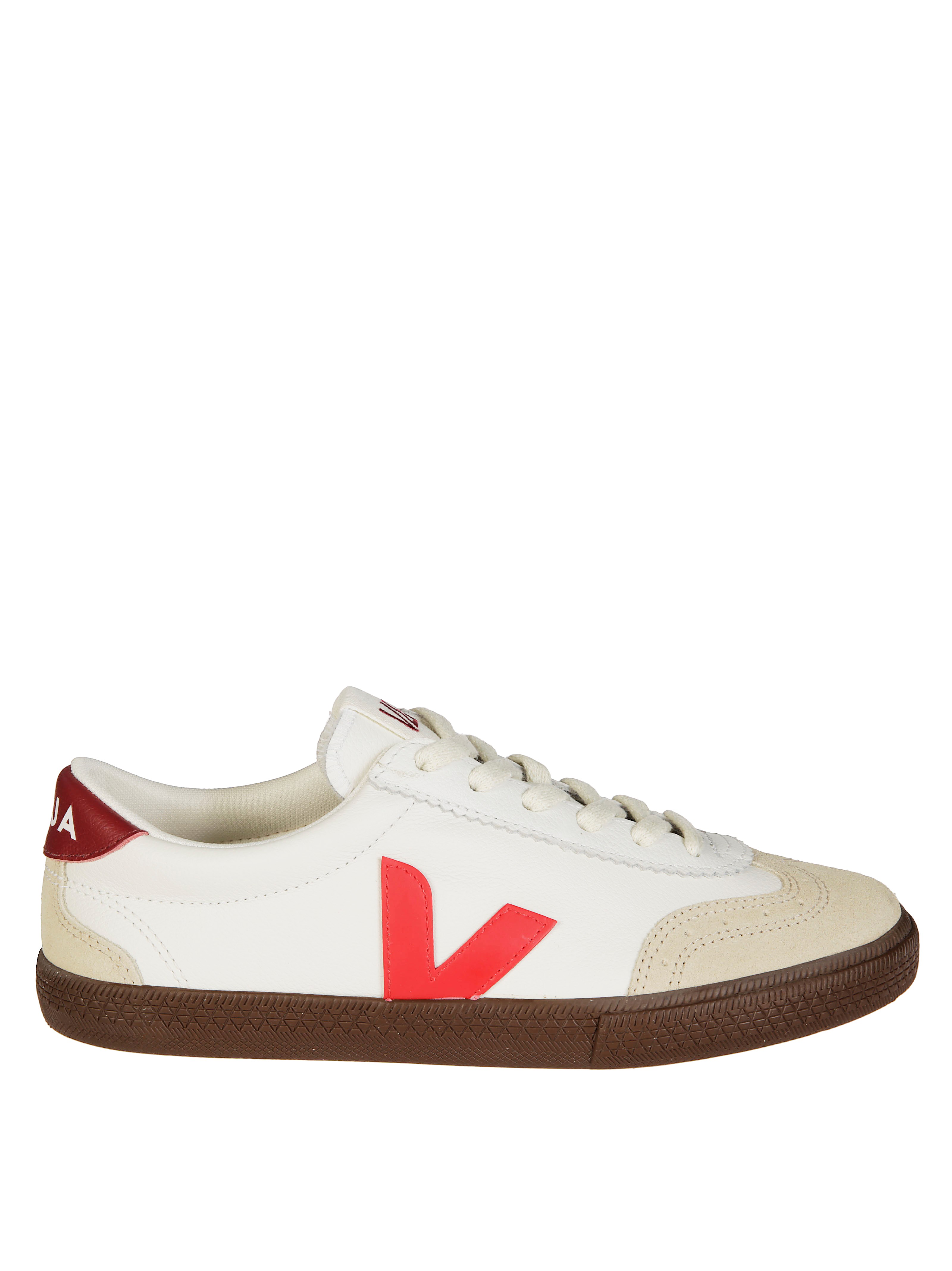 Veja Volley O. T. Leather Sneakers White Pekin Bark In White