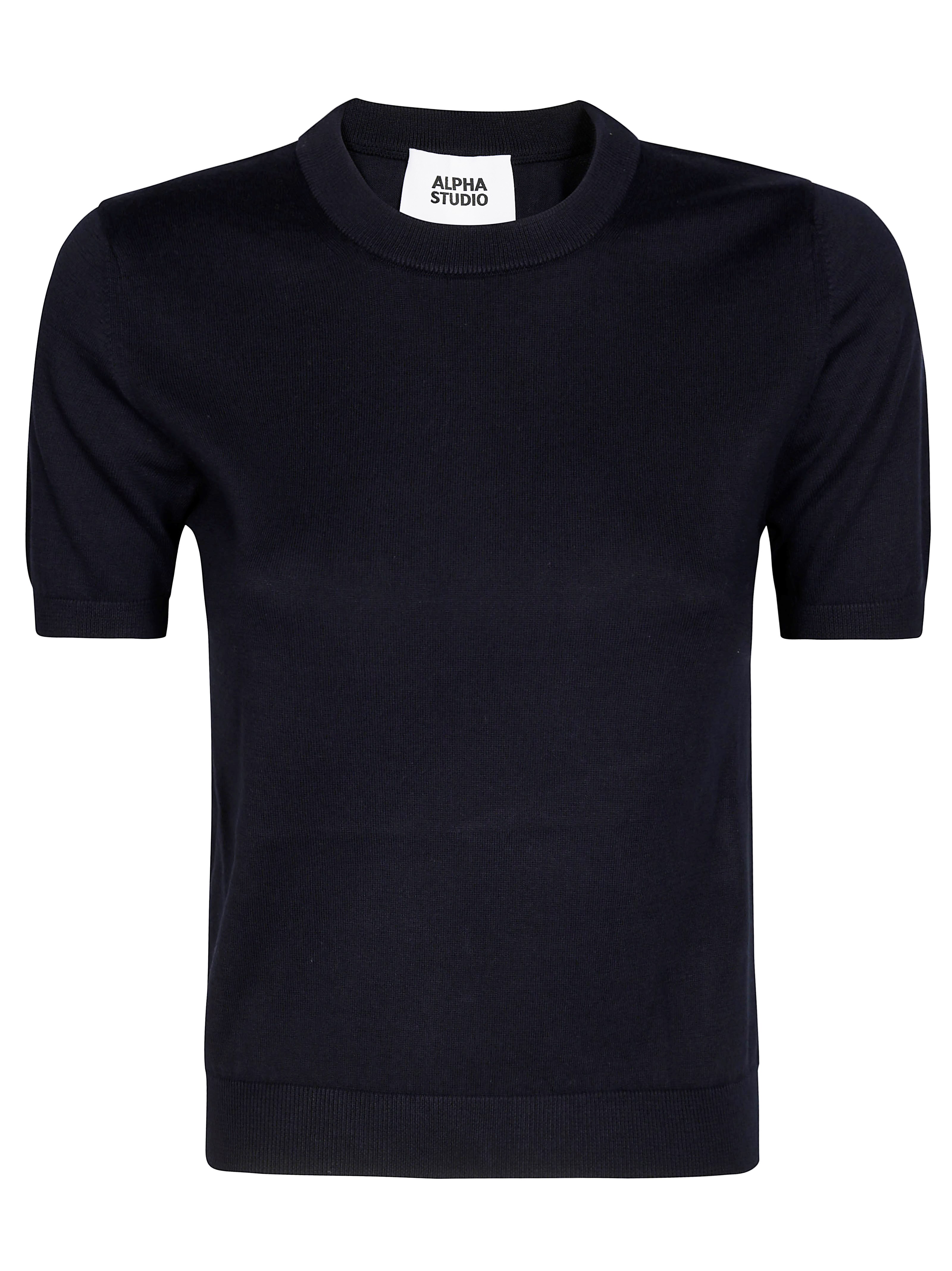 Alpha Studio Maglia Mm Girocollo In Blue