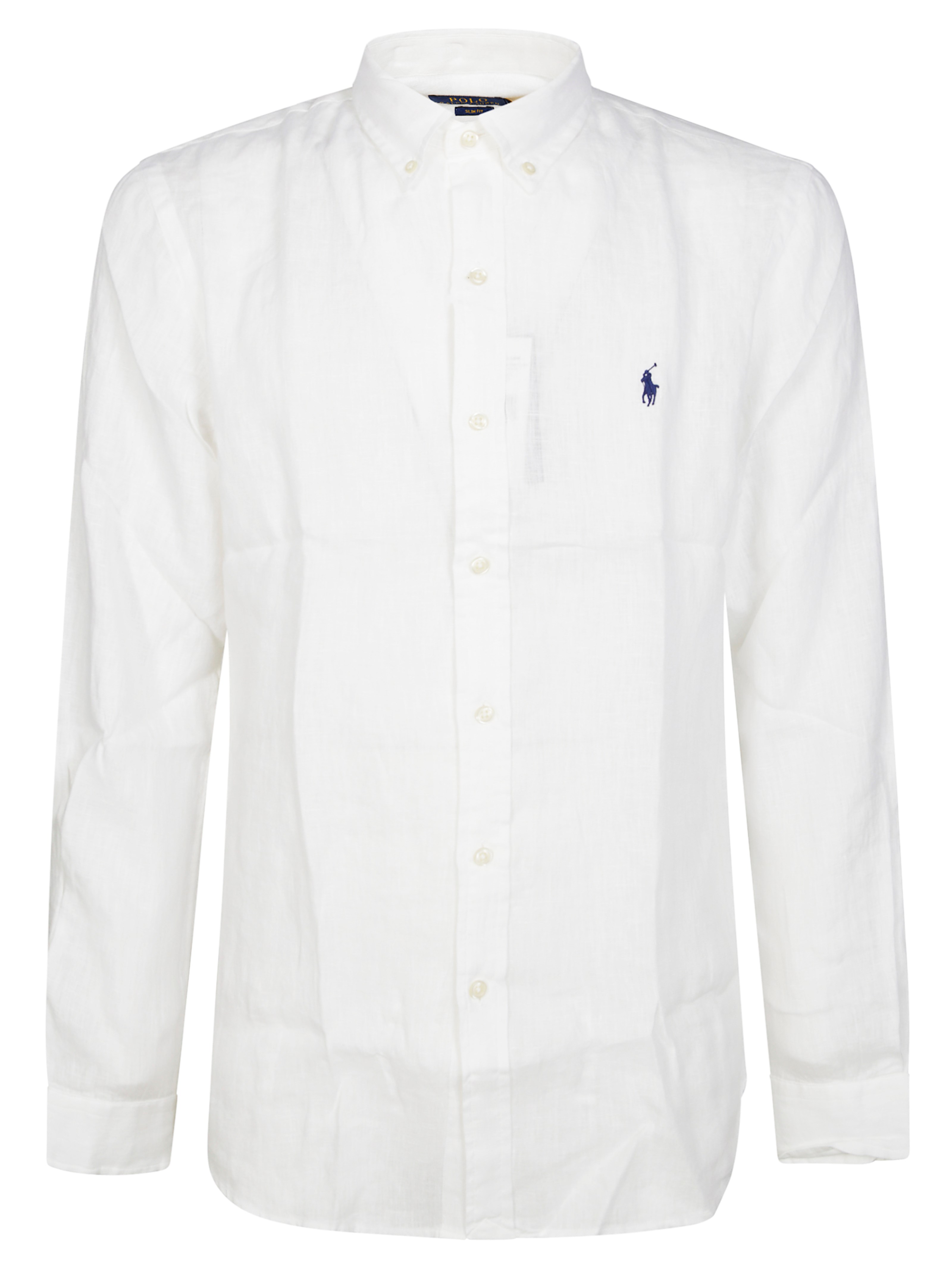 Polo Ralph Lauren White Shirt With Button-down Colllar And Pony Embroidery On The Front