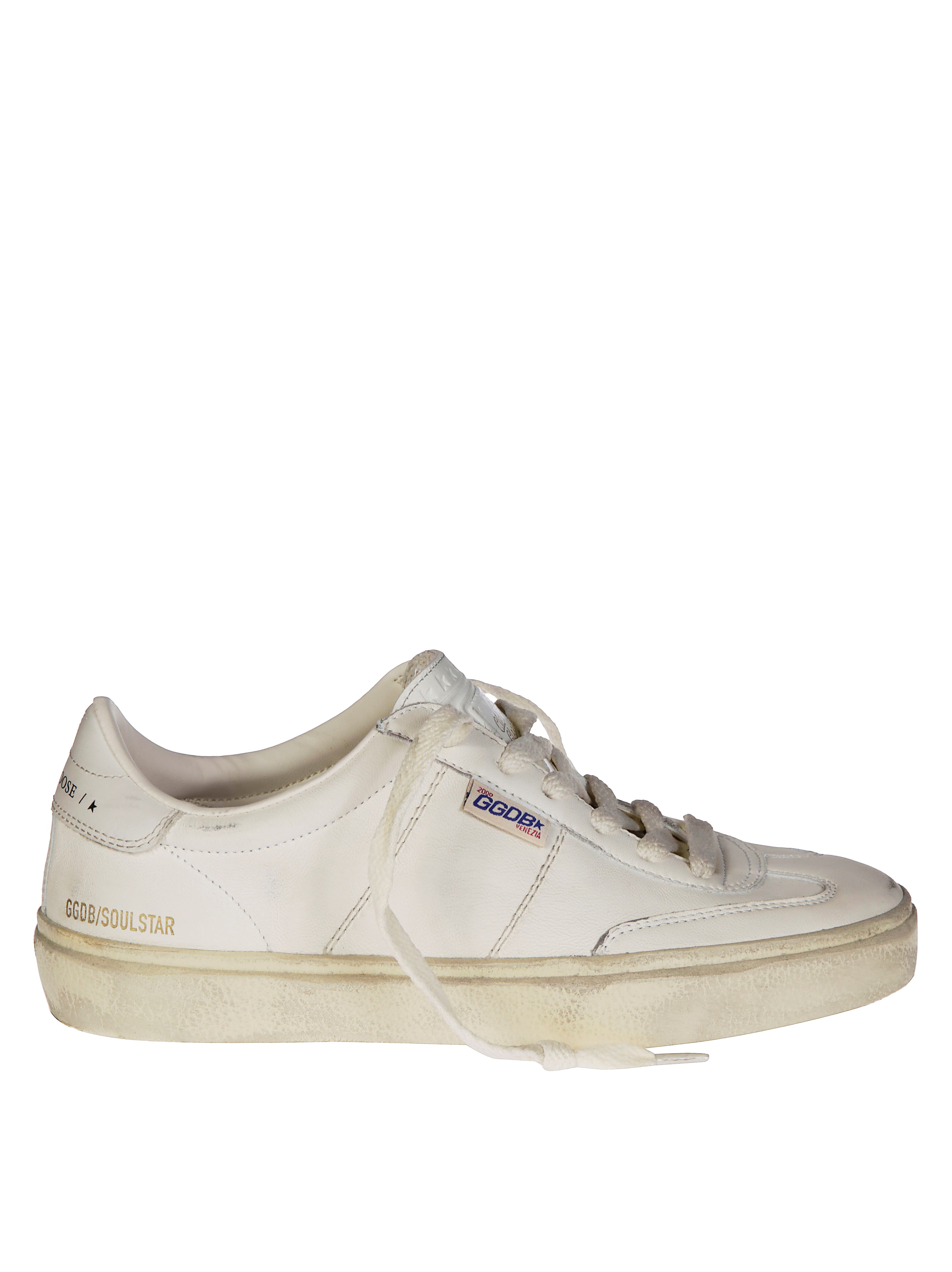 Golden Goose Soul Star Low-top White Leather Sneakers In White