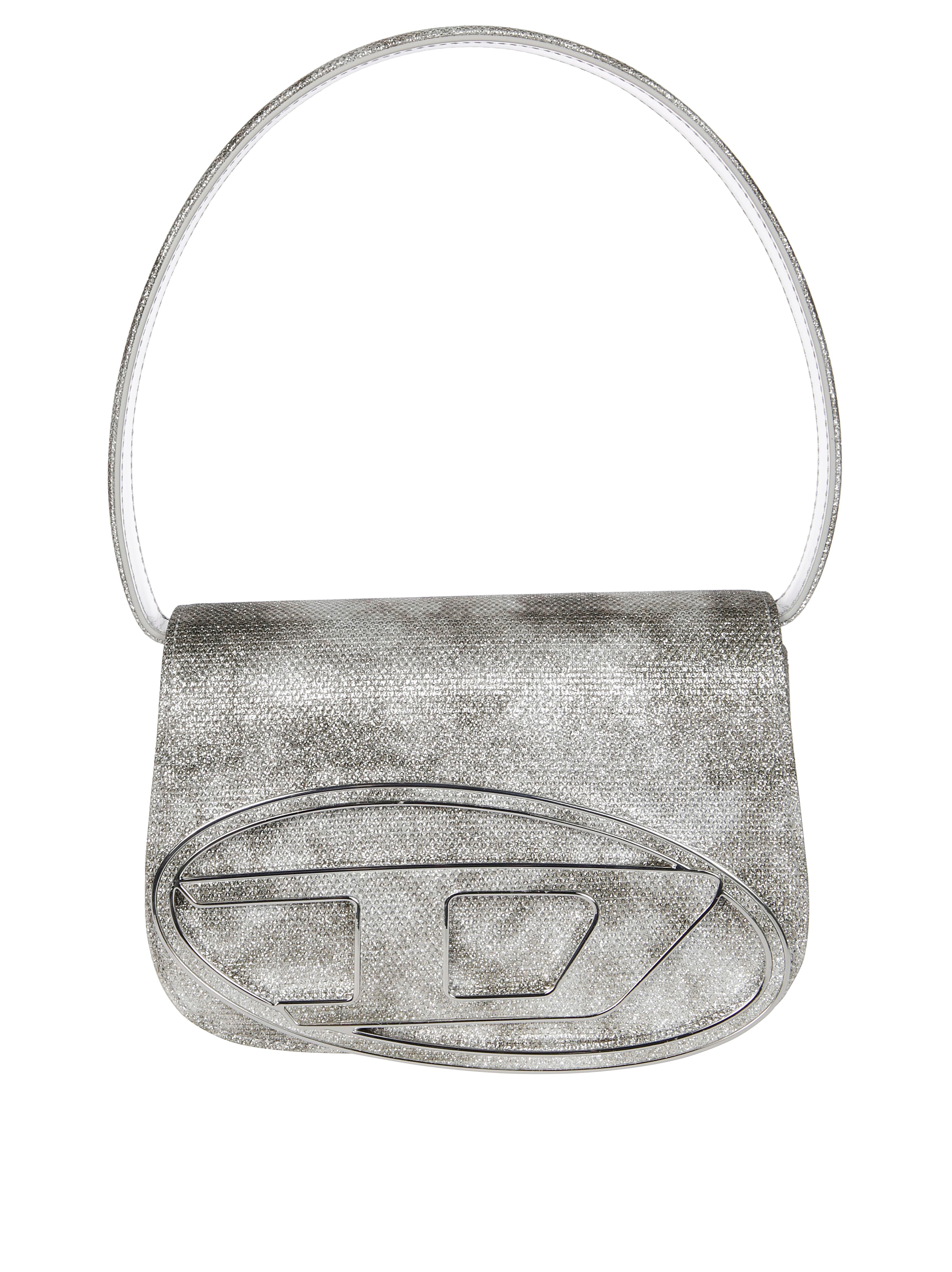 Diesel Glitter Print Shoulder Bag In Gray