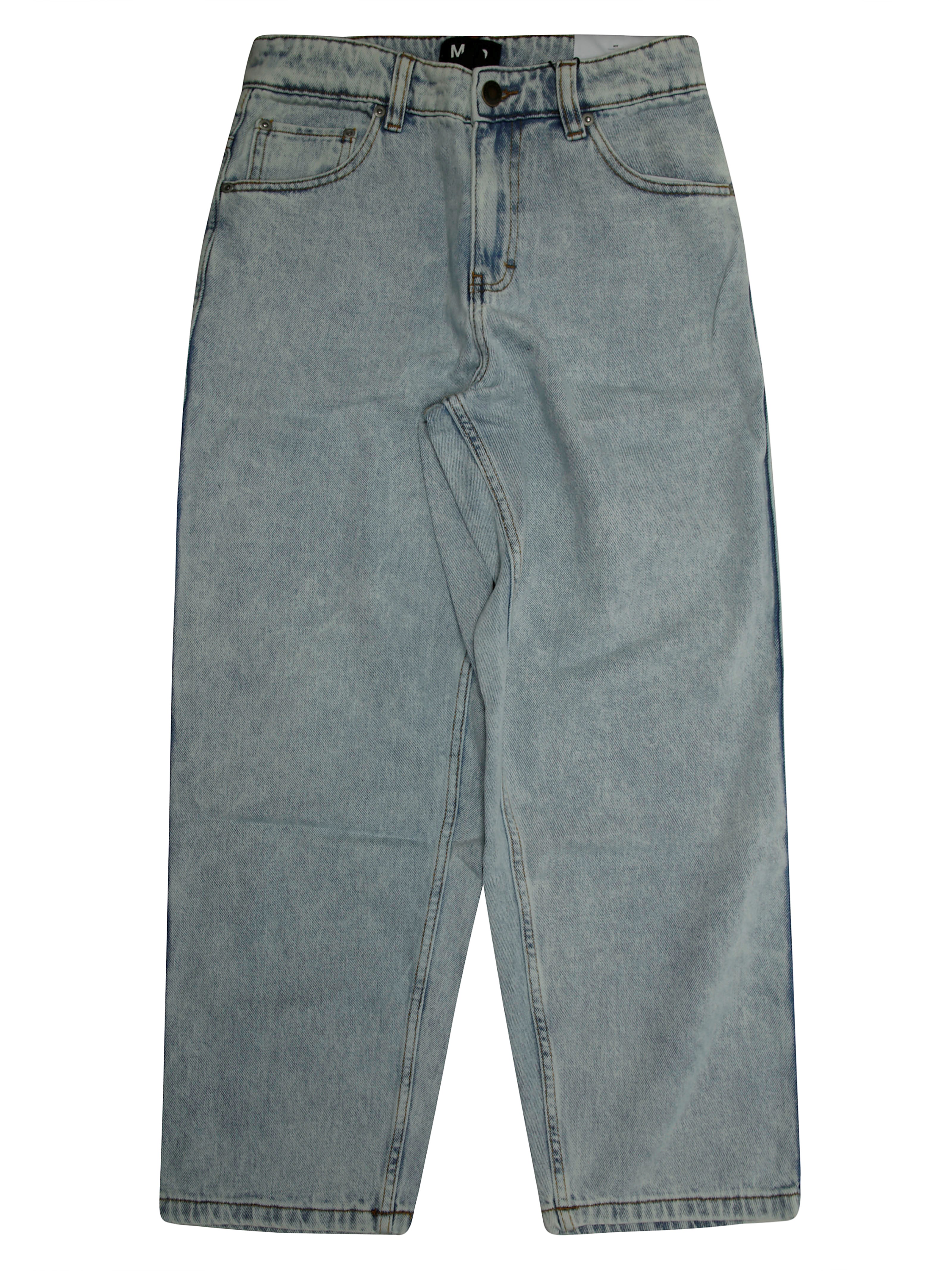 Molo Junior Jeans Vita Stretta Gamba Larga In Light Blue