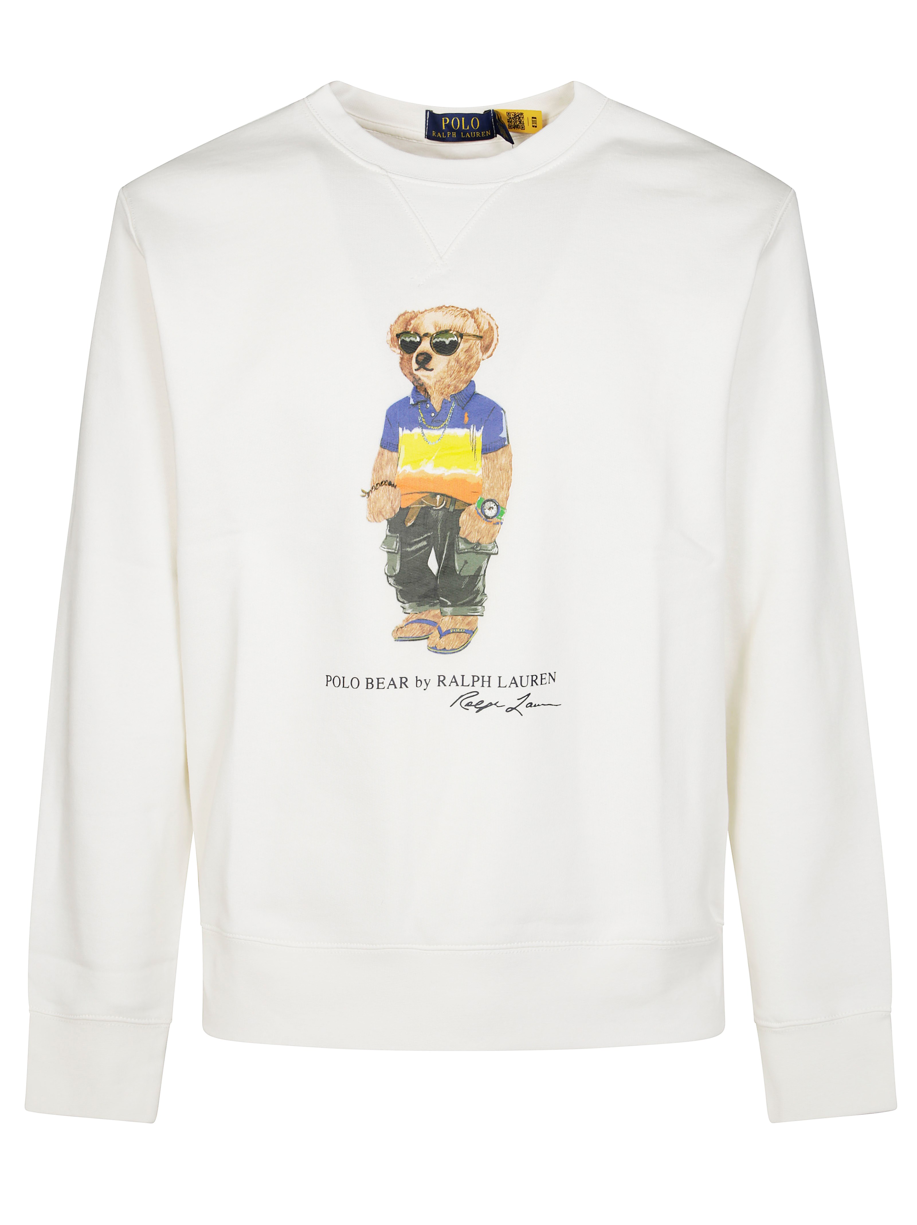 Polo Ralph Lauren White Cotton Blend Polo Bear Sweatshirt