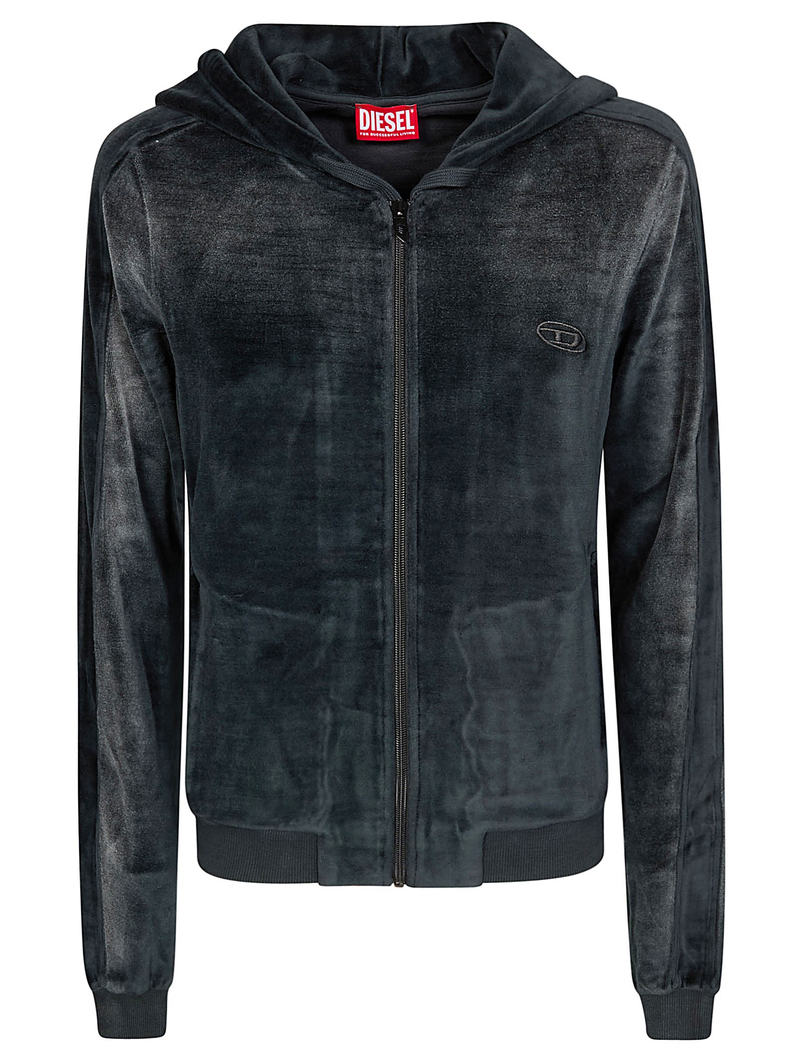 Diesel F-ely-q1 Zipped Hoodie In Black