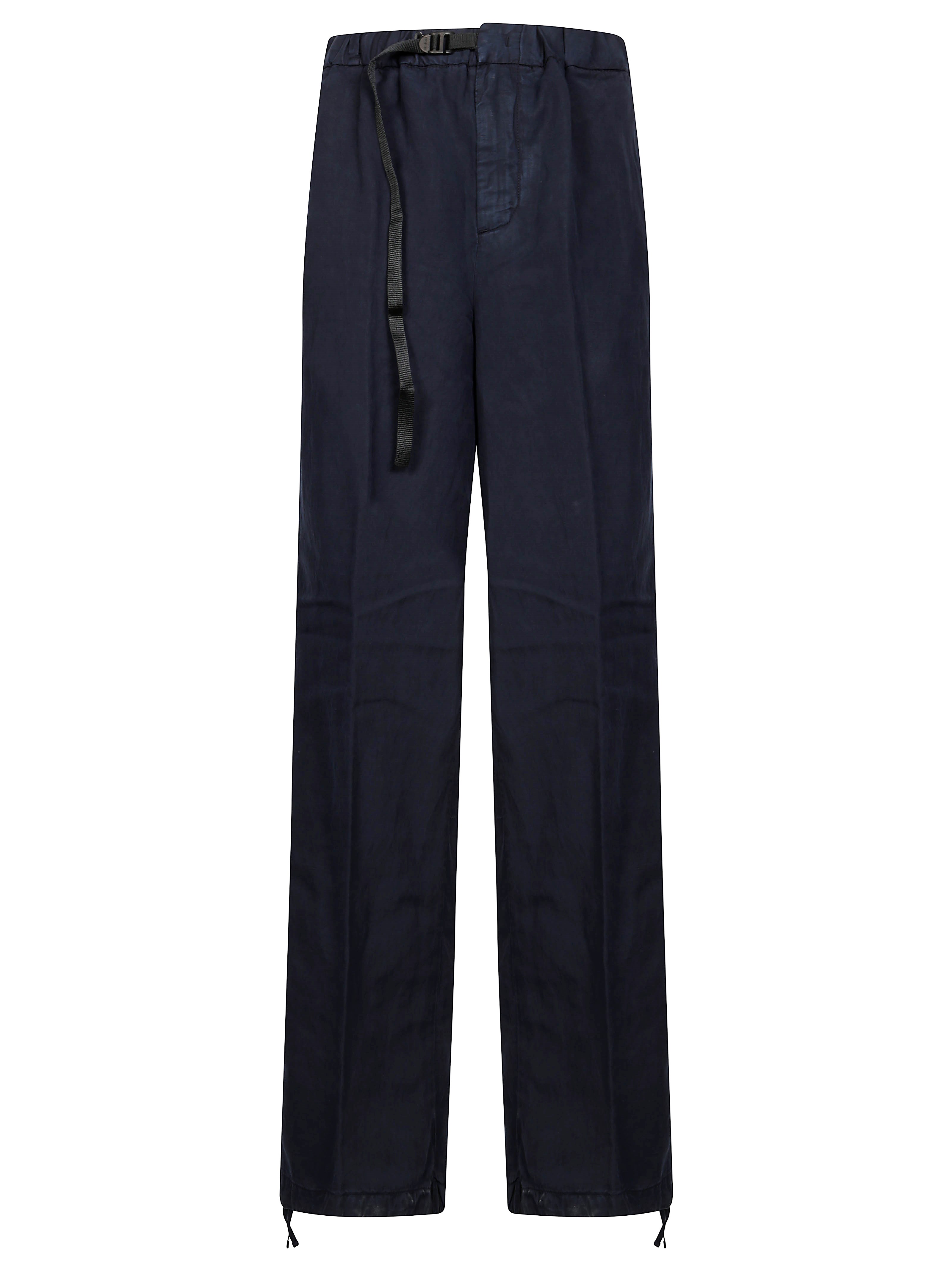 White Sand Cotton Trousers In Blue
