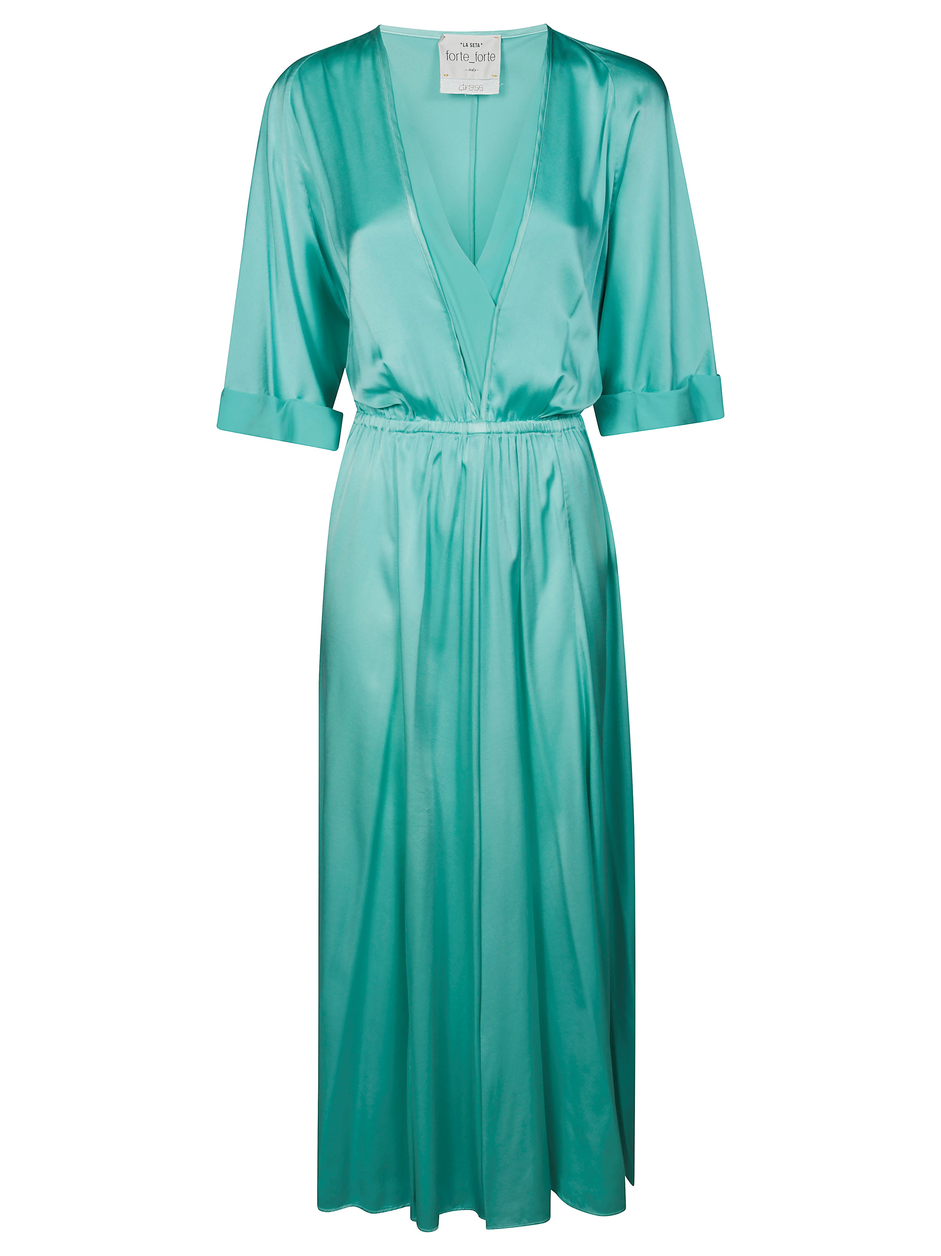Forte Forte Silk Long Dress In Blue