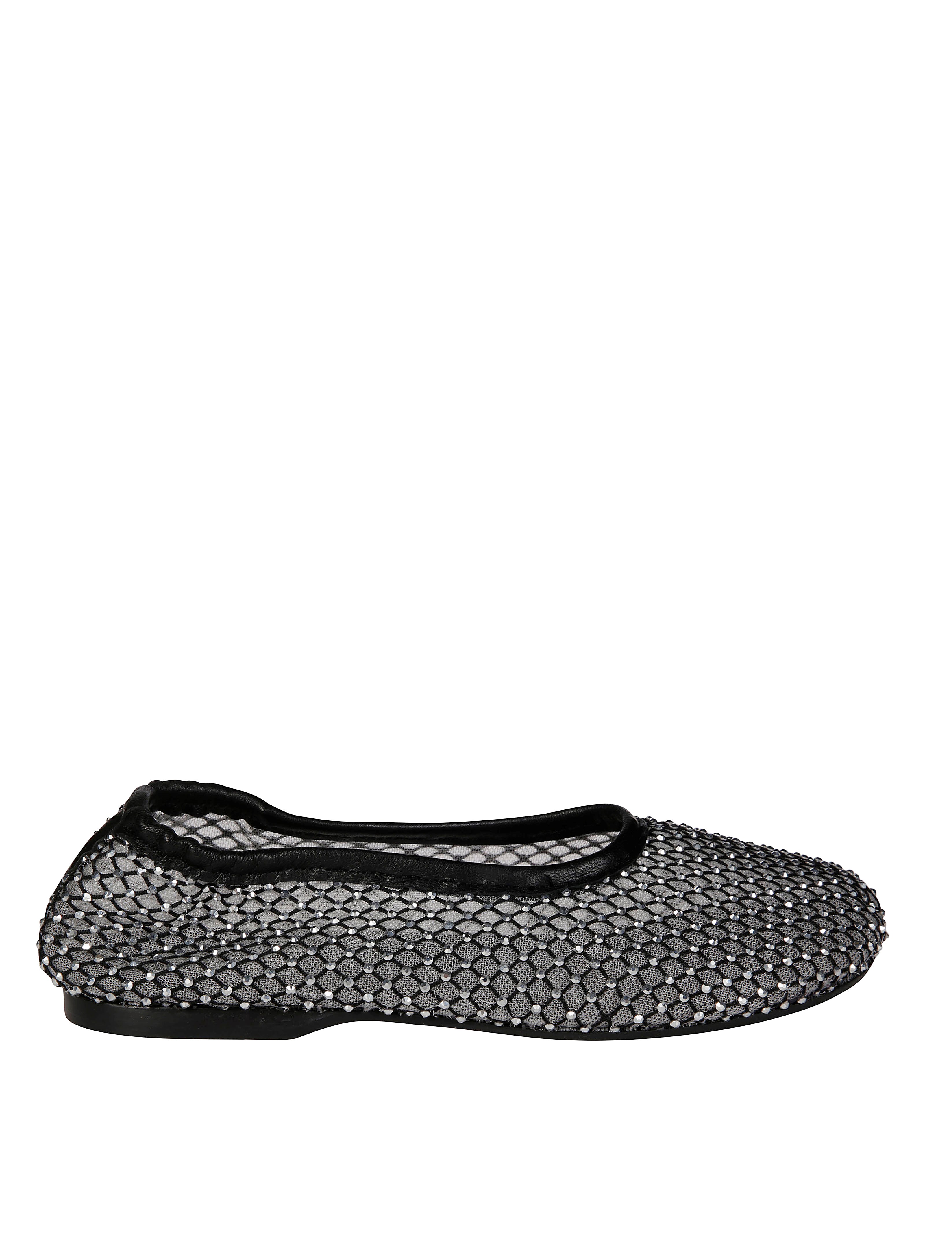 Alohas Mesh Upper Ballerinas With Shimmering Embellishments In Black