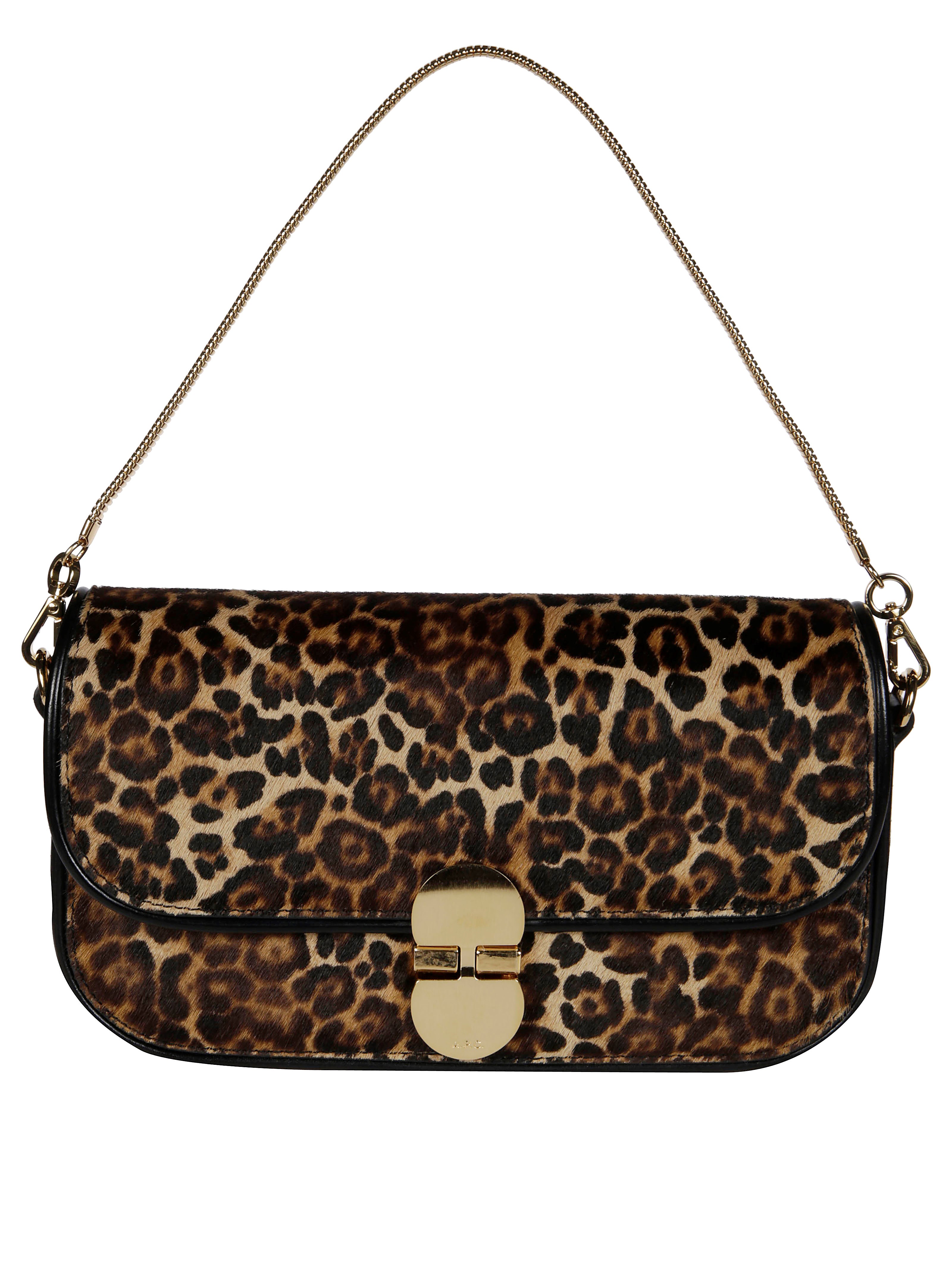 Apc Grace Leopard Printed Clutch Bag In Black
