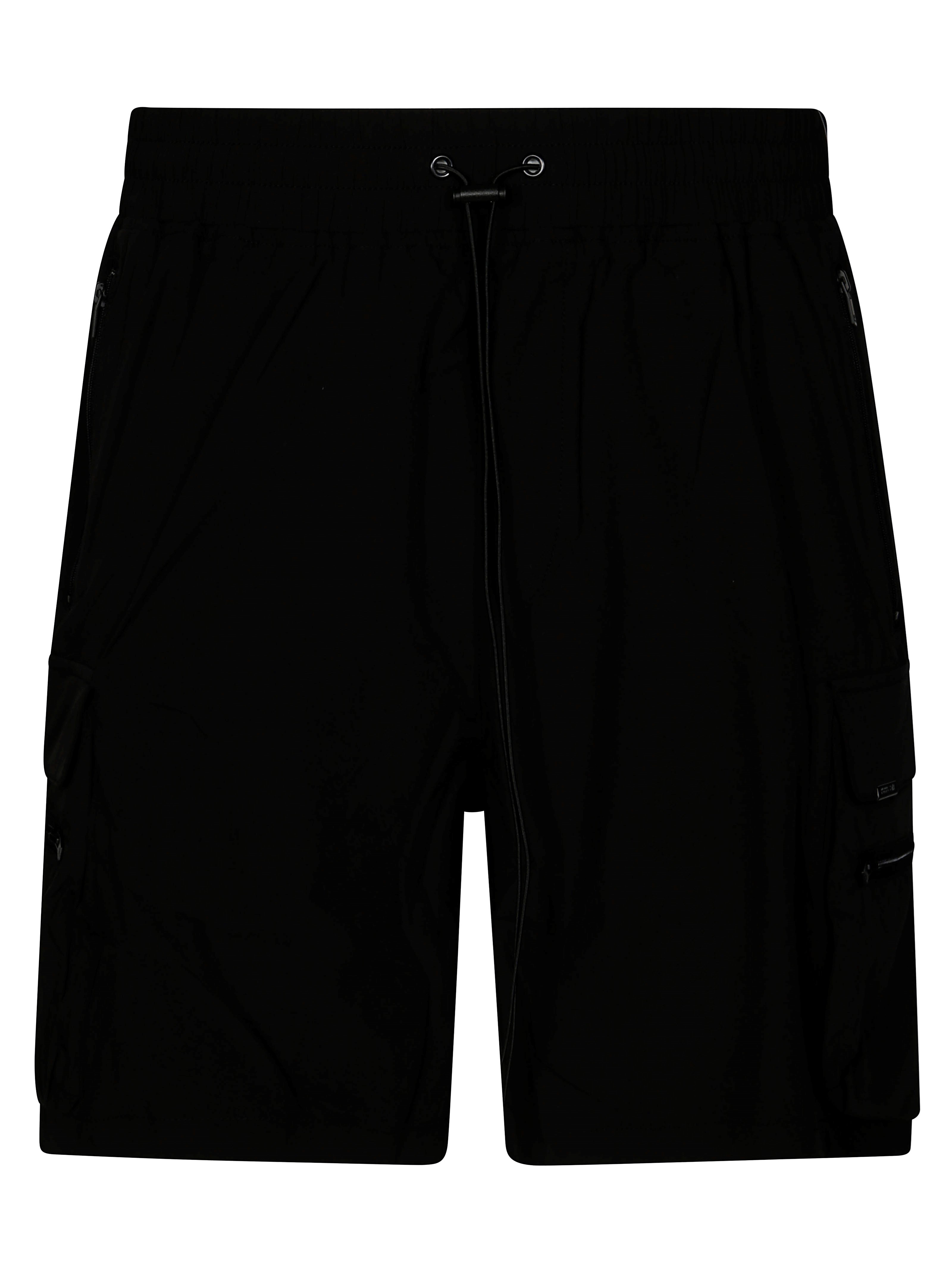 Represent 247 Cargo Pocket Elastic Waistband Shorts In Black