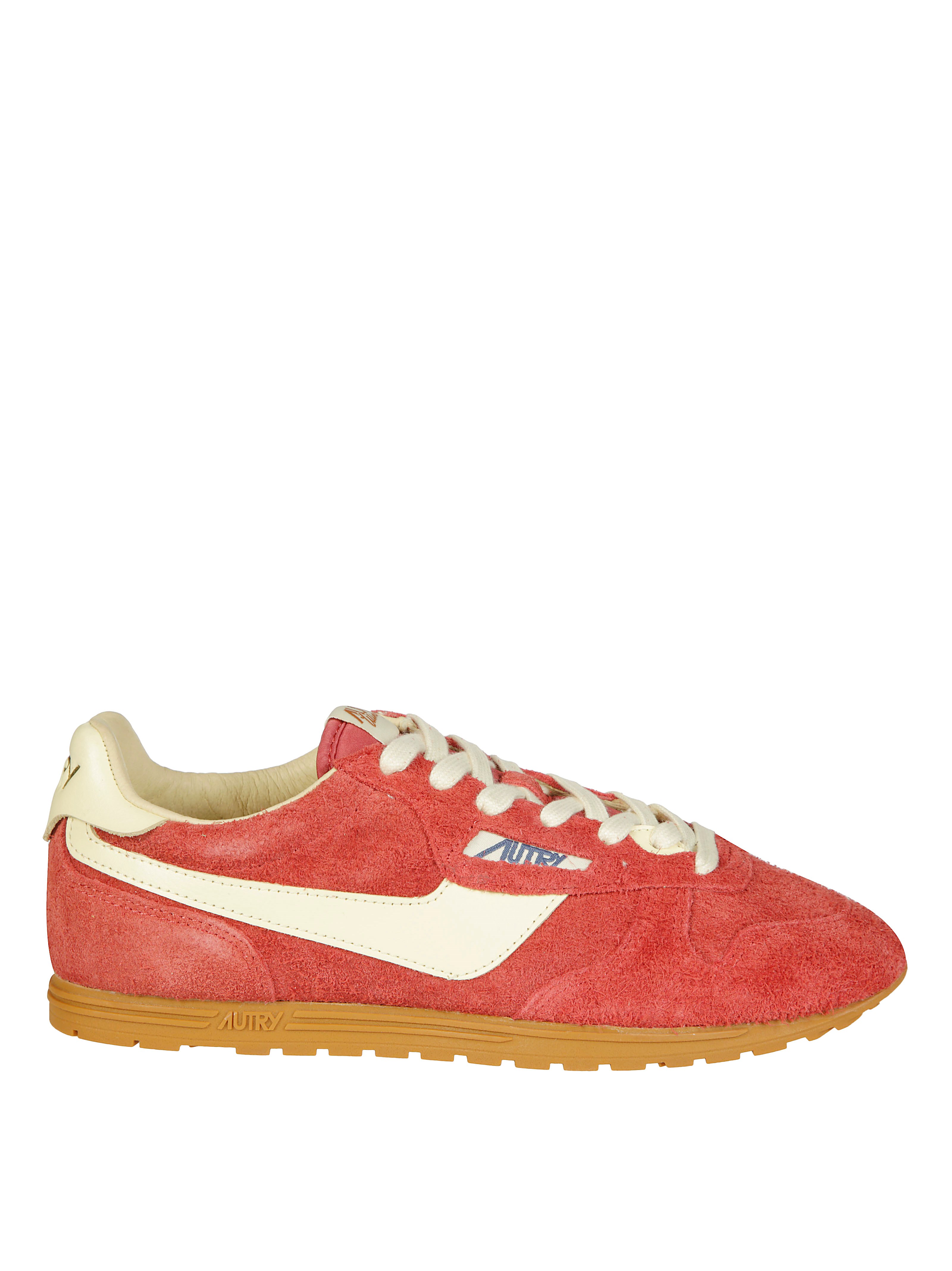 Autry Windspin Low Red Sneaker With Logo On The Side And On The Heel In Suede Man In Red
