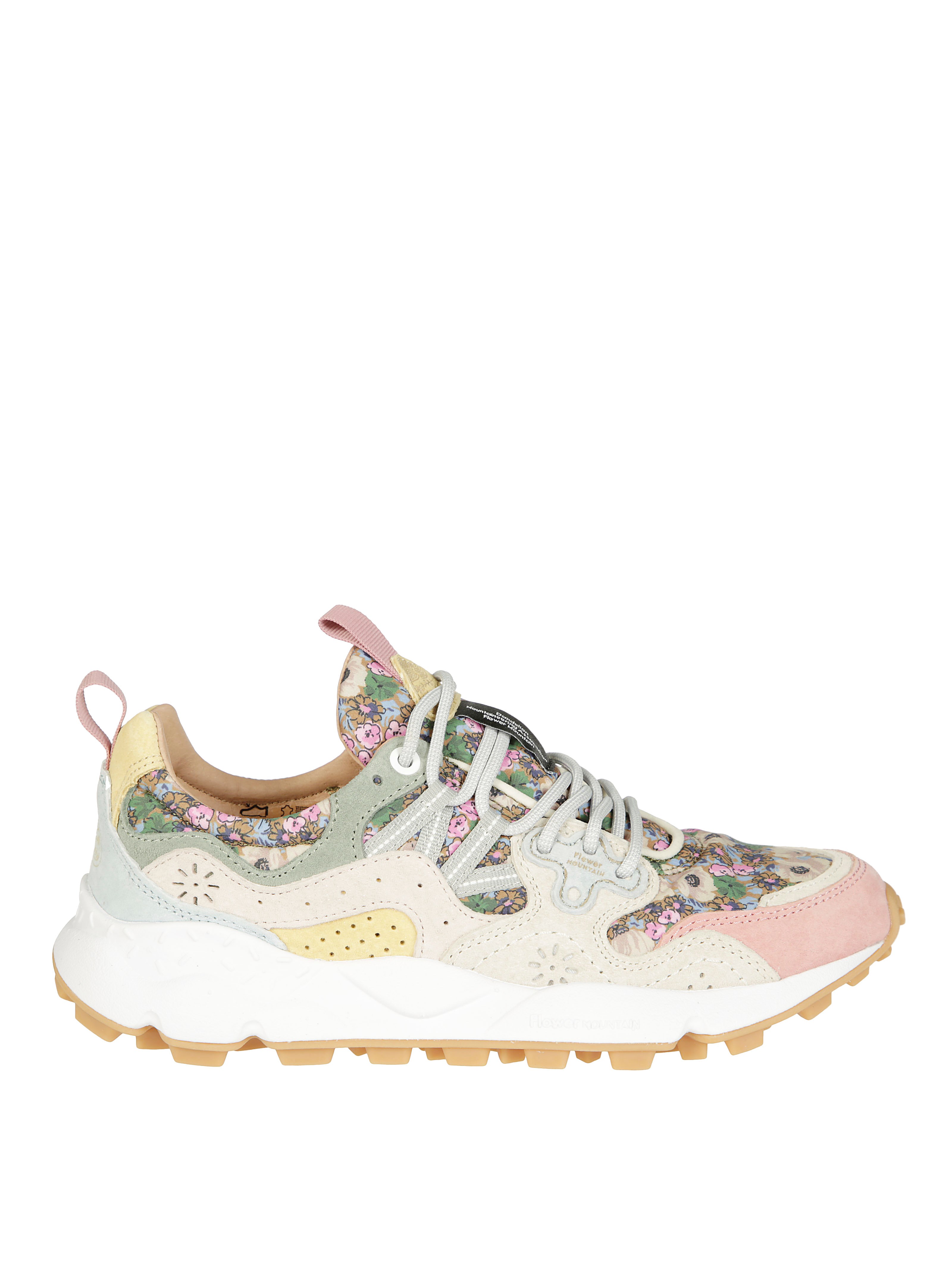 Flower Mountain Yamano 3 - Sneakers In Suede And Technical Fabric In Pink