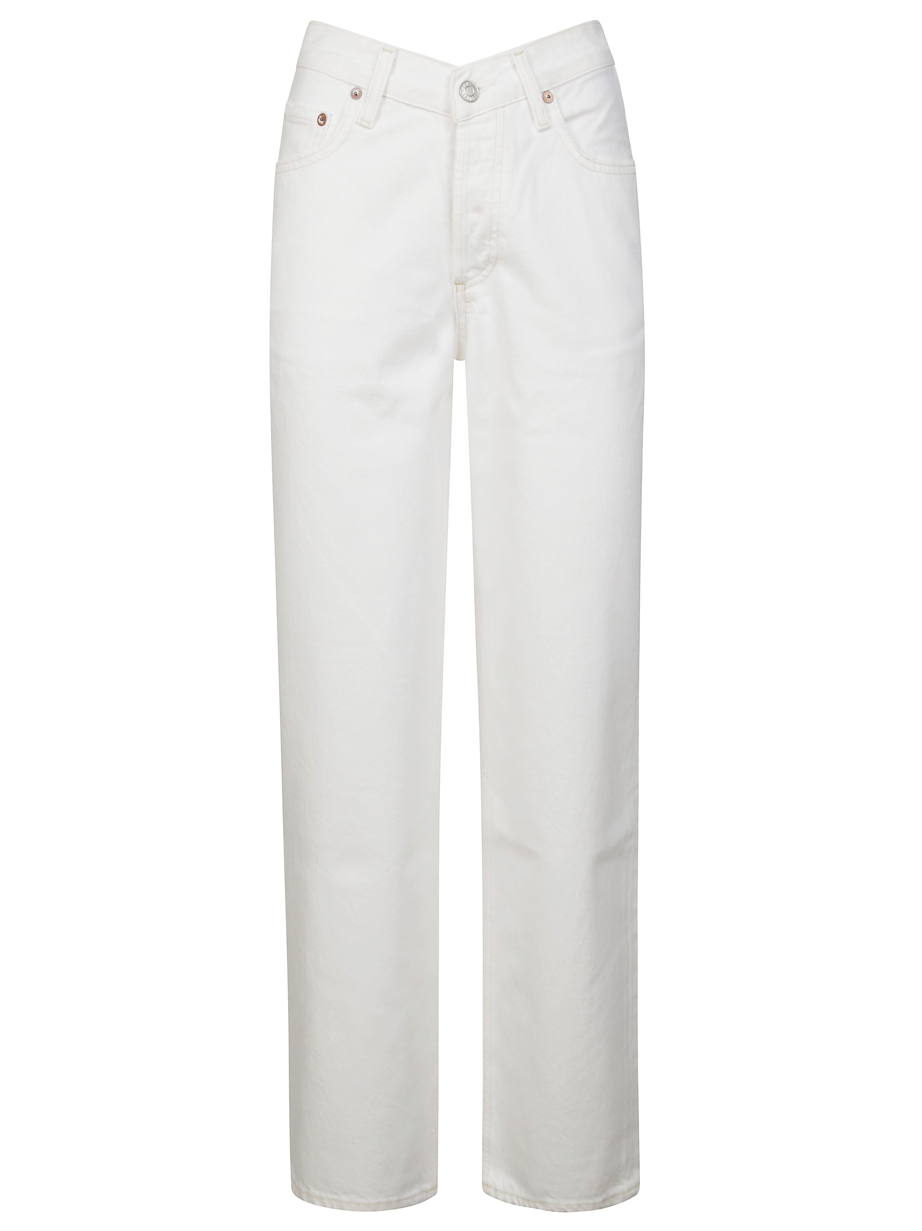 Agolde V Waist Baggy Jeans Milkshake In White