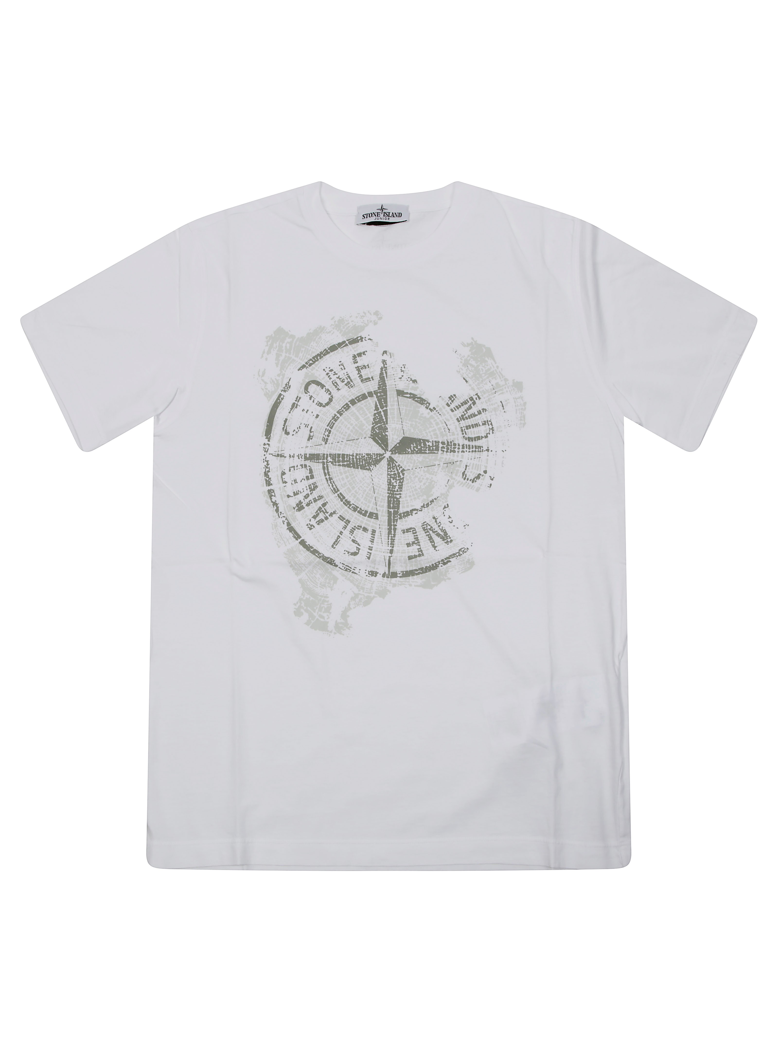 Stone Island T Shirt Stampa Rosa Dei Venti In White