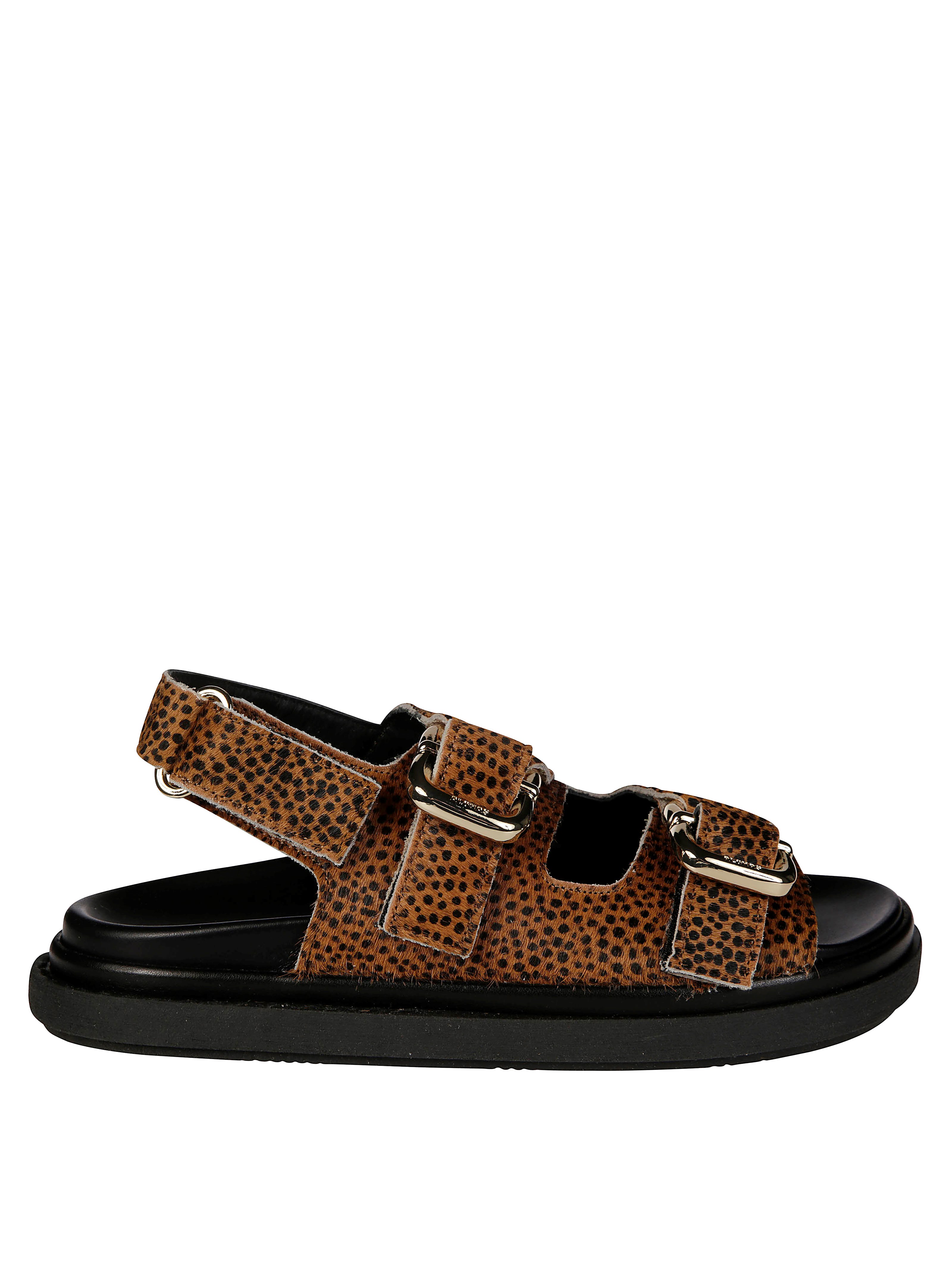Alohas Harper Soft Spotted Leather Sandals In Beige