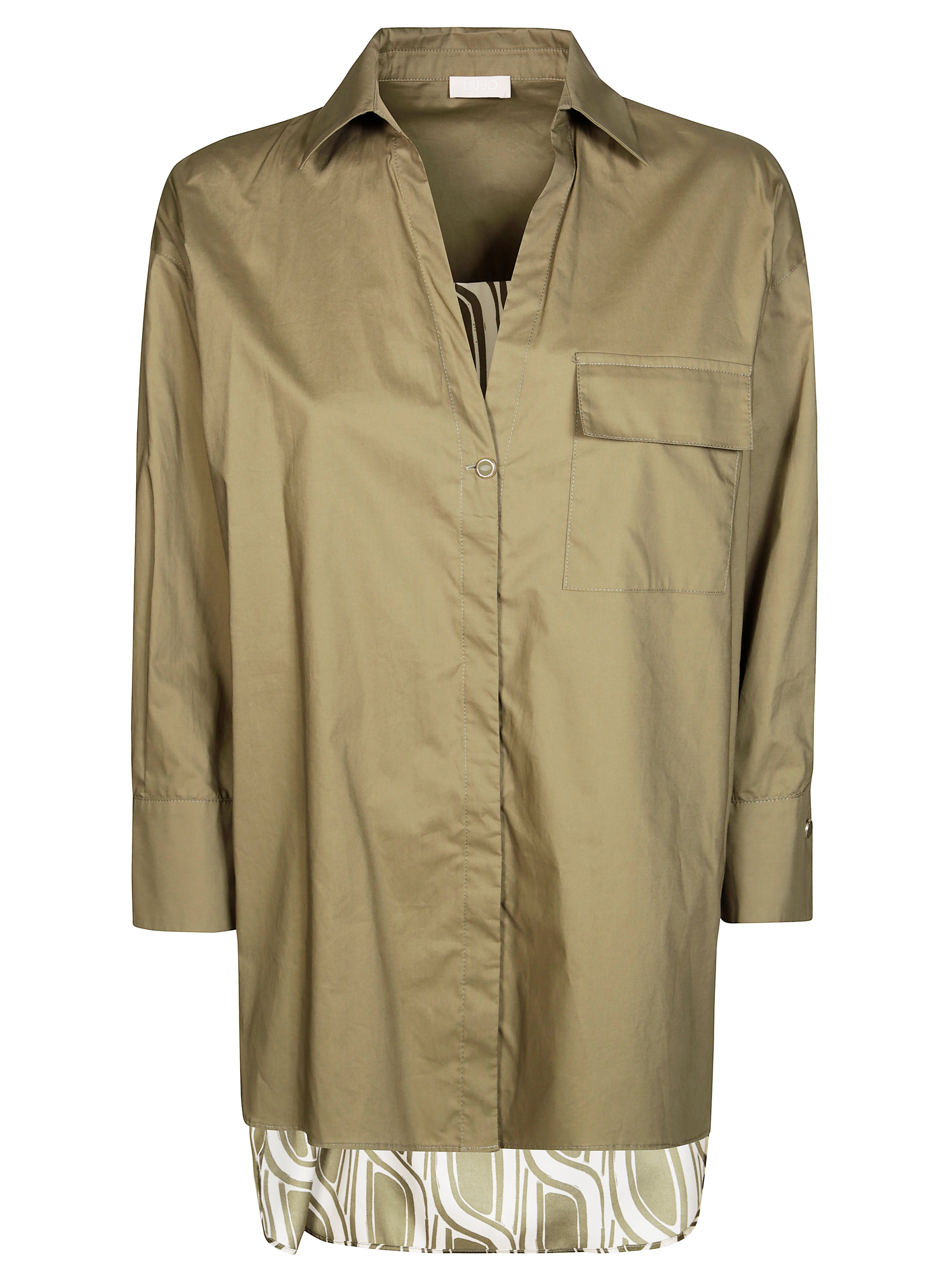 Liujo Camicia Stampa Geometrica In Green
