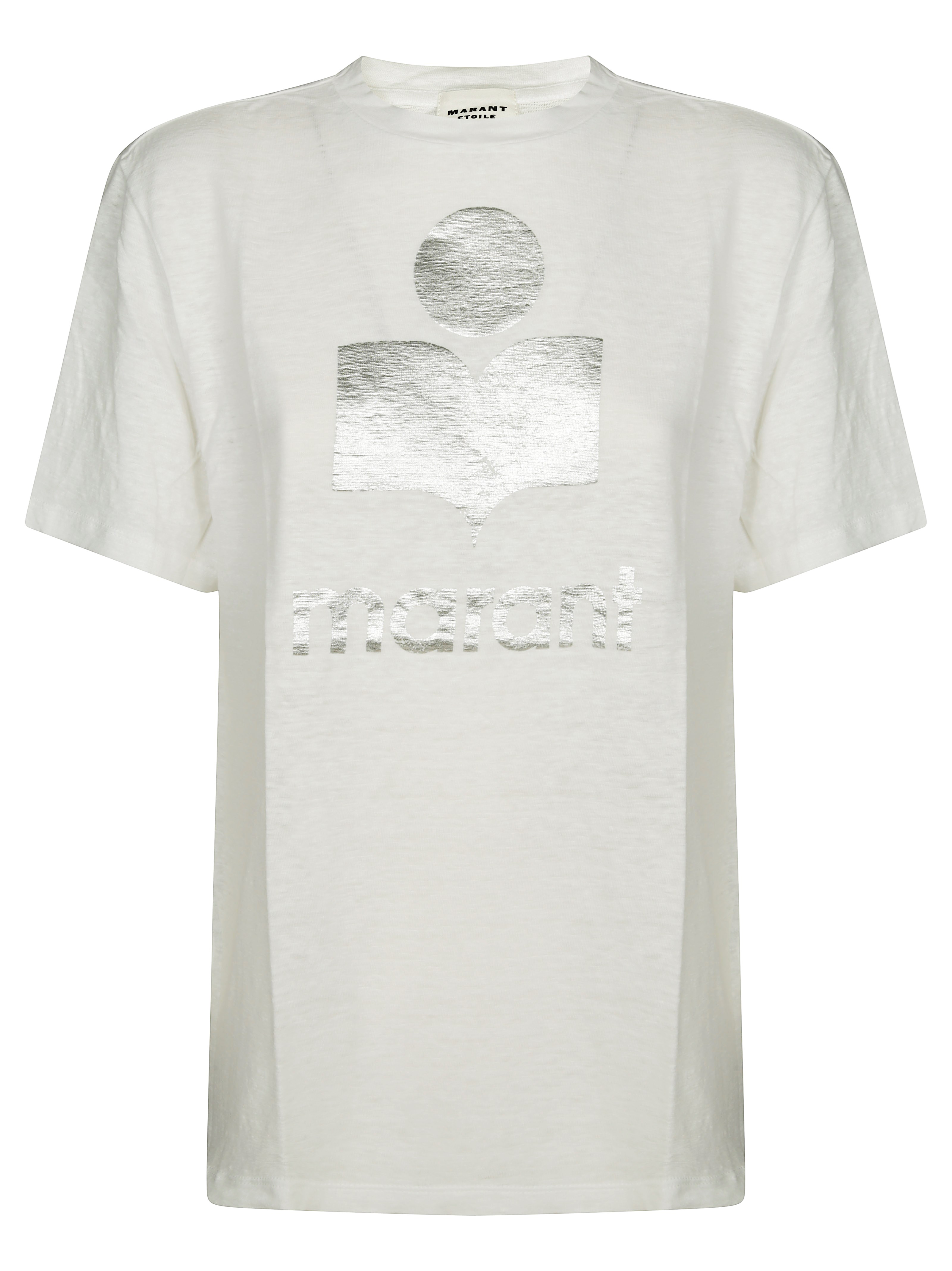 Isabel Marant Étoile Zewel Crew Neck Short Sleeves Straight Hem In White