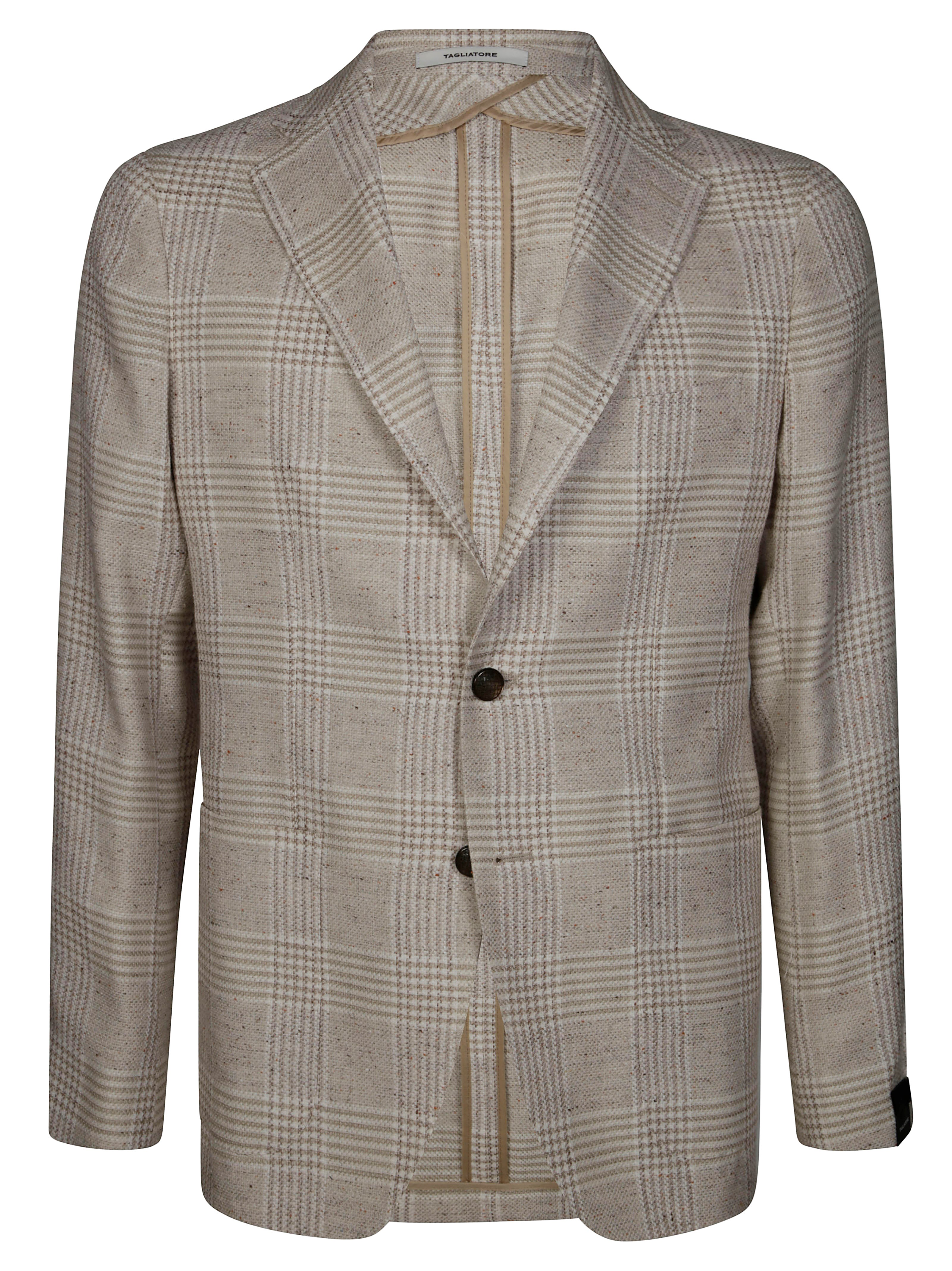 Tagliatore Checked Single-breasted Jacket Notch Lapel In Gray