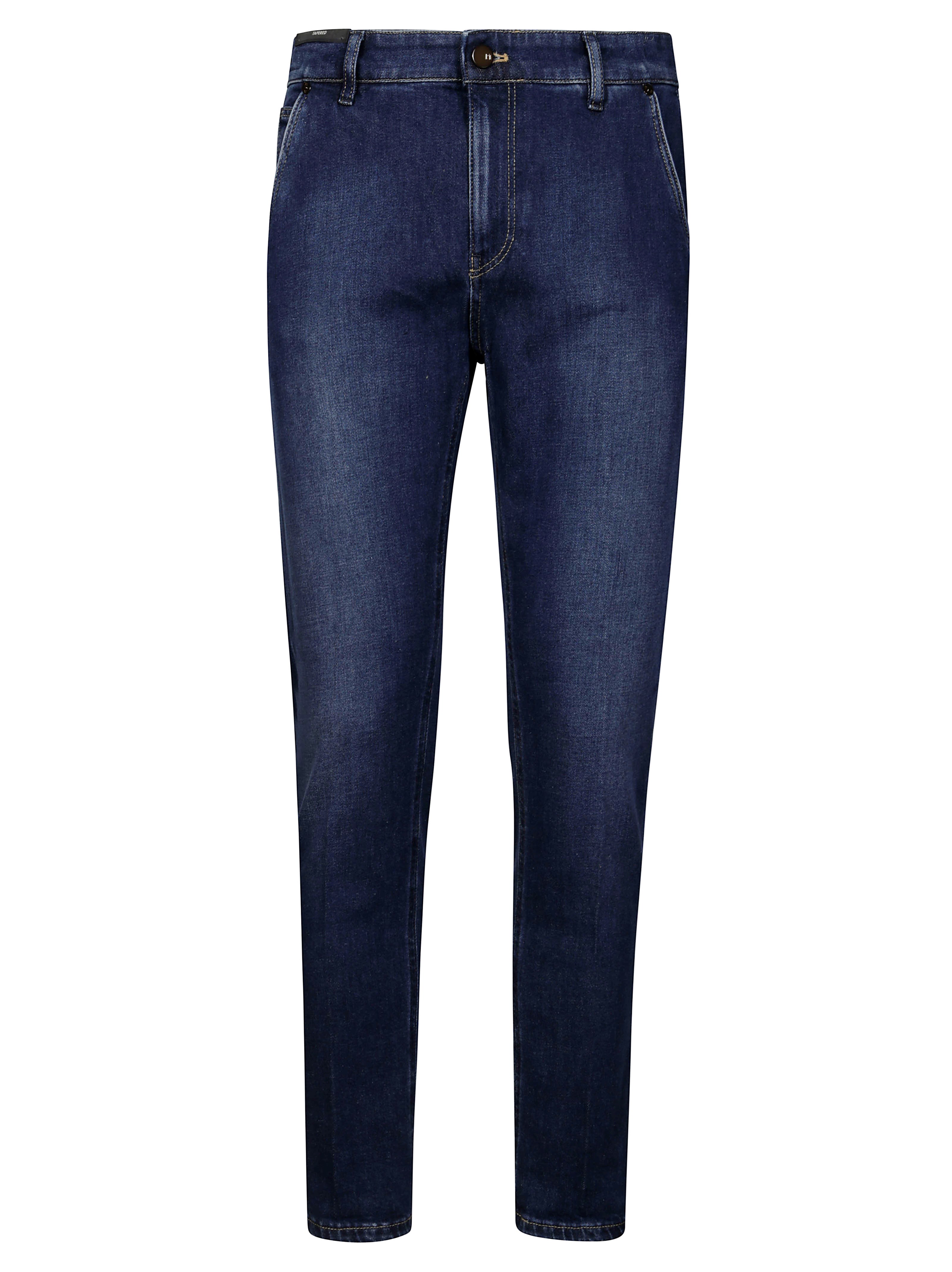 Pt05 Slim Fit Five-pocket Denim Jeans In Dark Wash In Blue