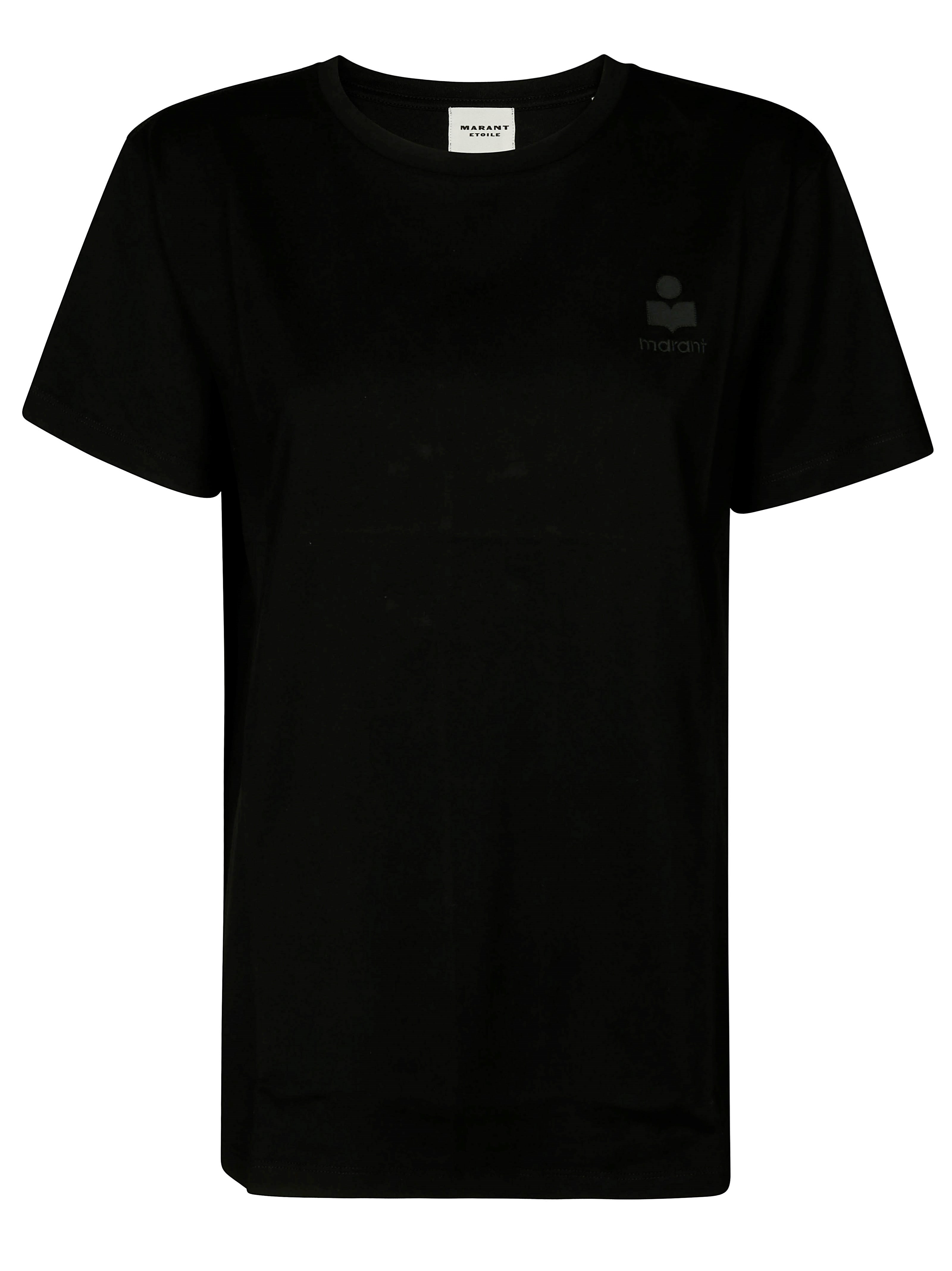 Isabel Marant Étoile Isabel Marant Etoile Aby Cotton T-shirt With Embroidered Logo In Black