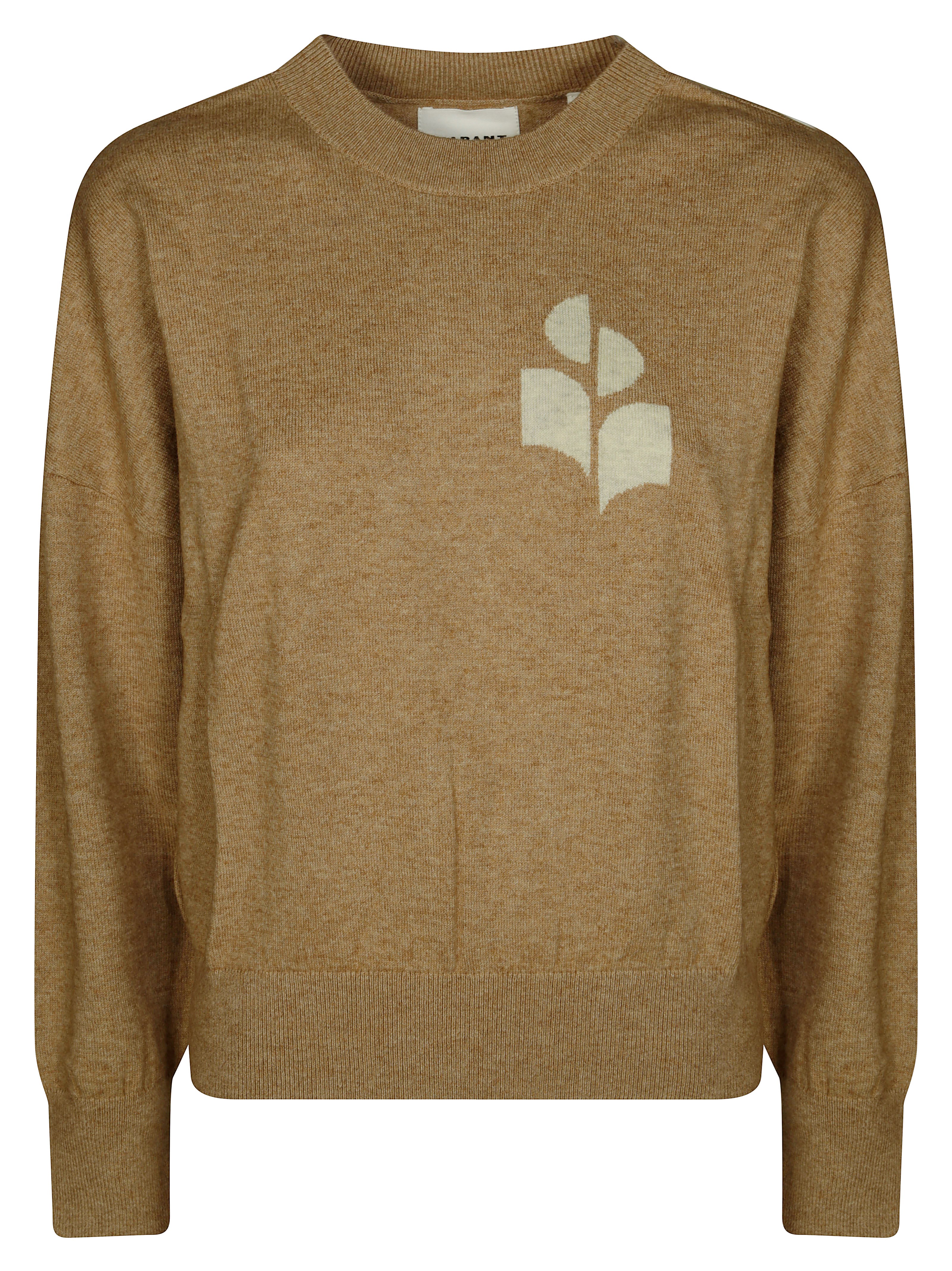 Isabel Marant Étoile Relaxed Fit Long Sleeve Jersey Top With Ribbed Details In Brown