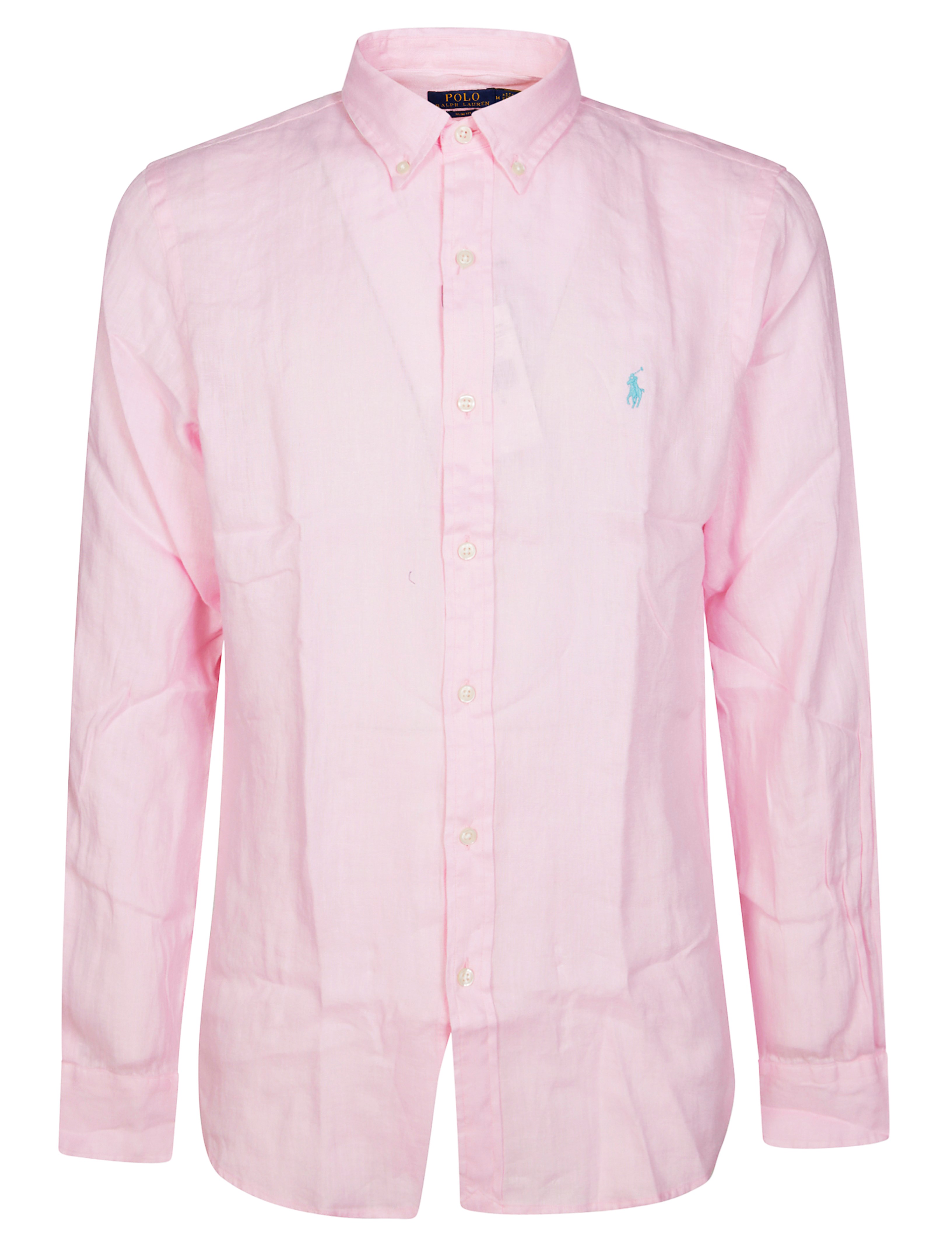 Polo Ralph Lauren Custom Fit Stretch Poplin Shirt Man Shirt Pink Size Xxl Cotton, Elastane