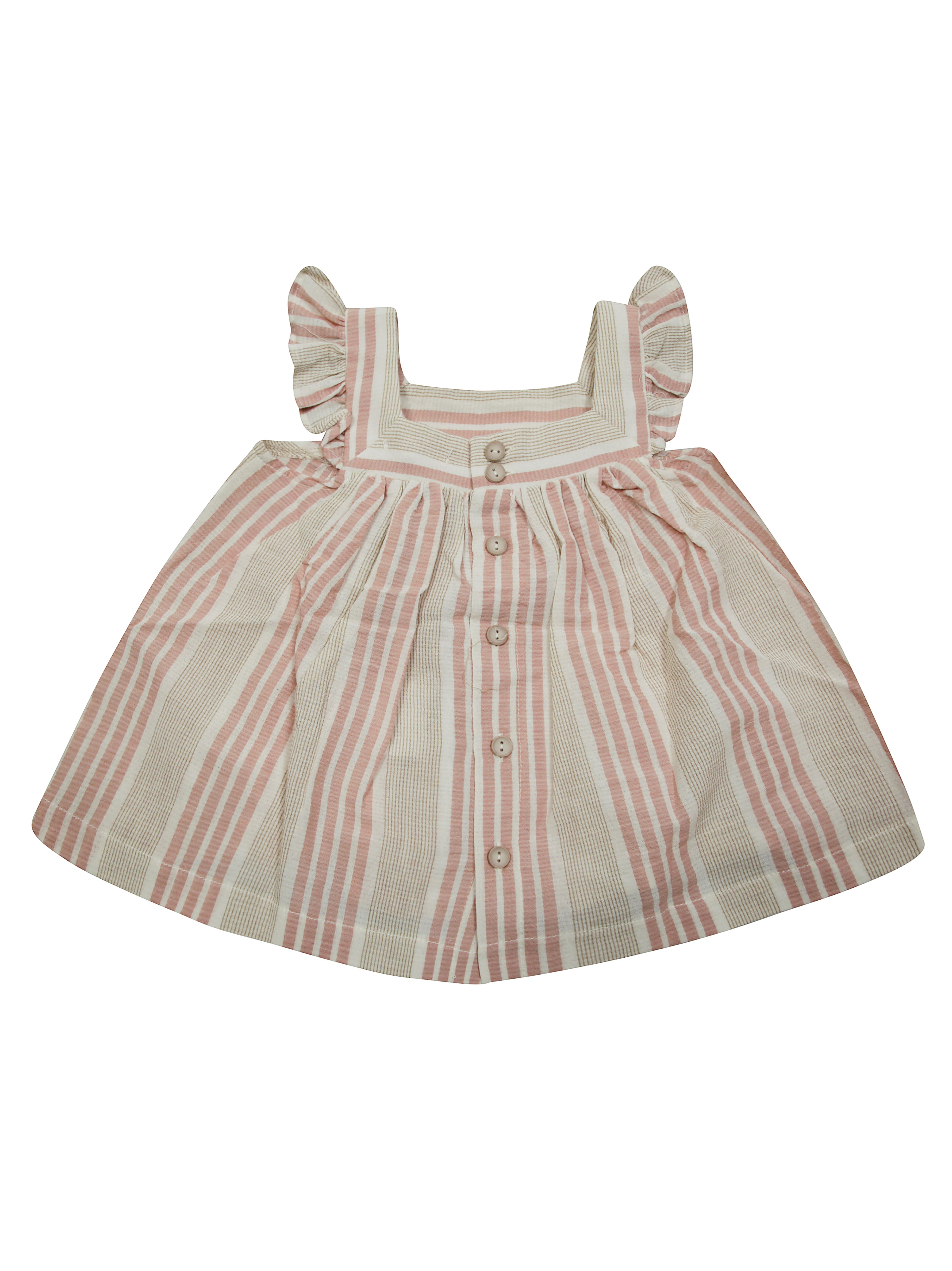 1+ In The Family 1+in The Family Canotta In Lino Con Rouches A Righe In Pink