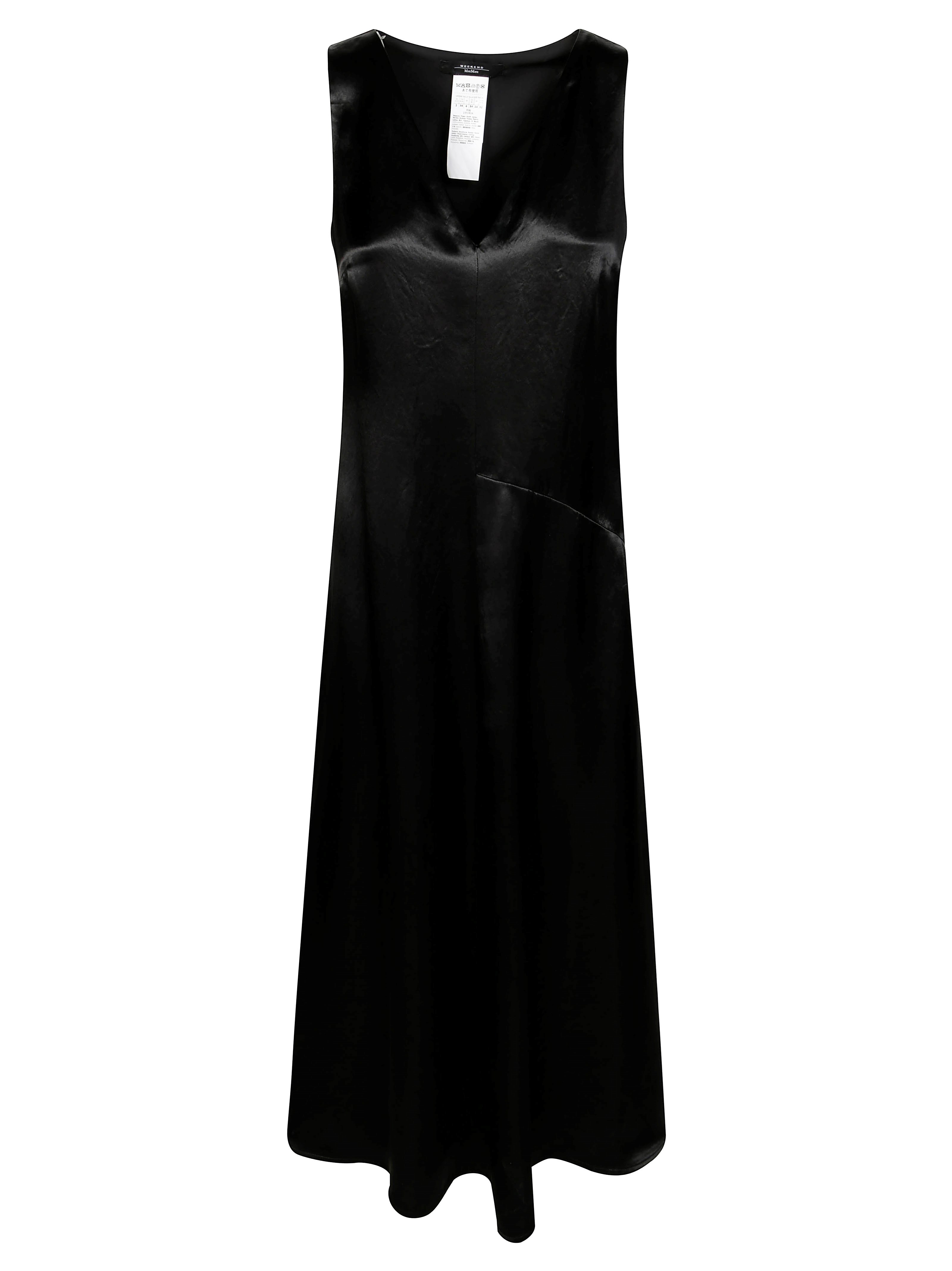 Max Mara Weekend Cima Abito Scollo V Raso In Black