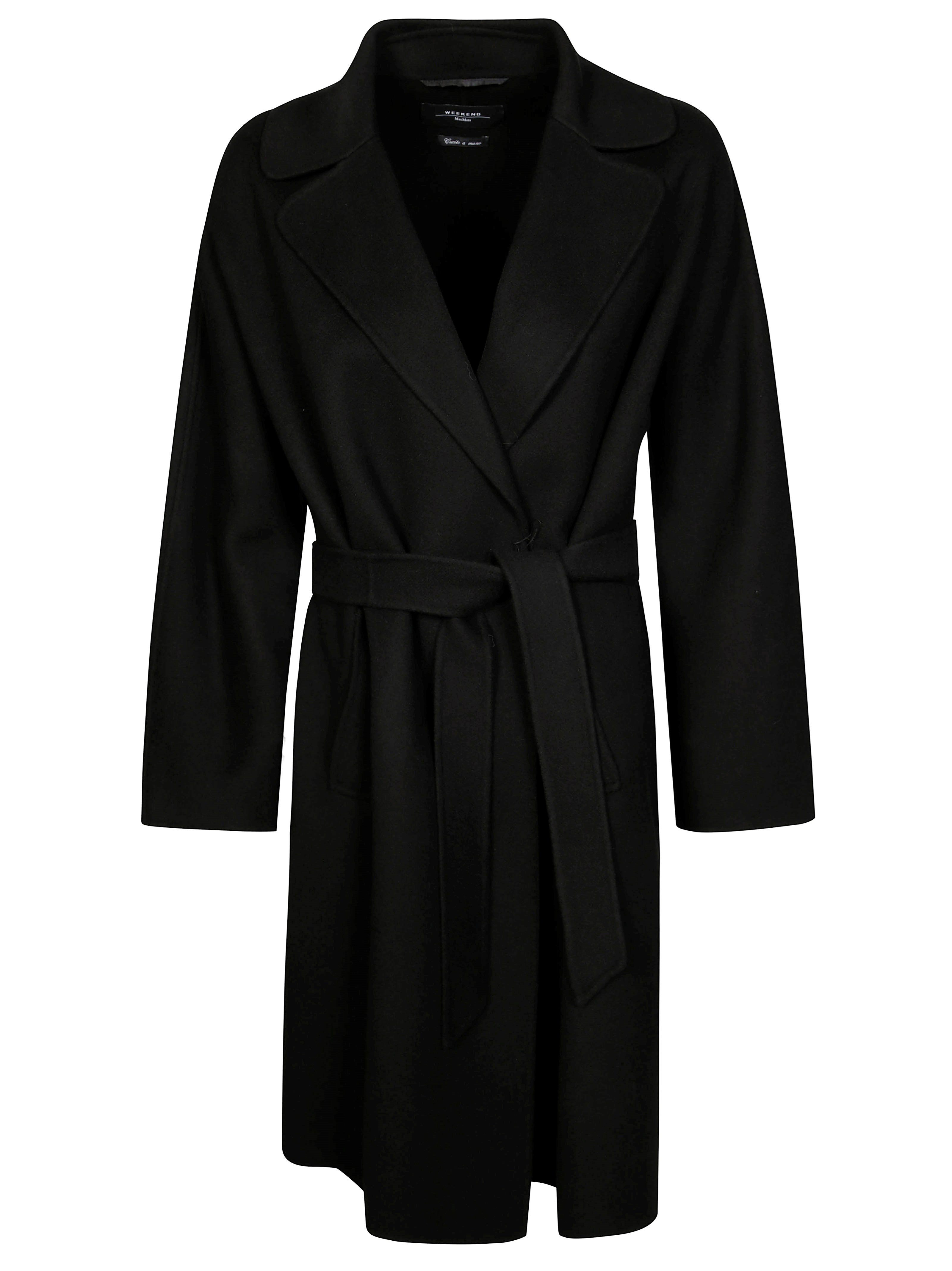 Max Mara Totem Wrap Coat In Black