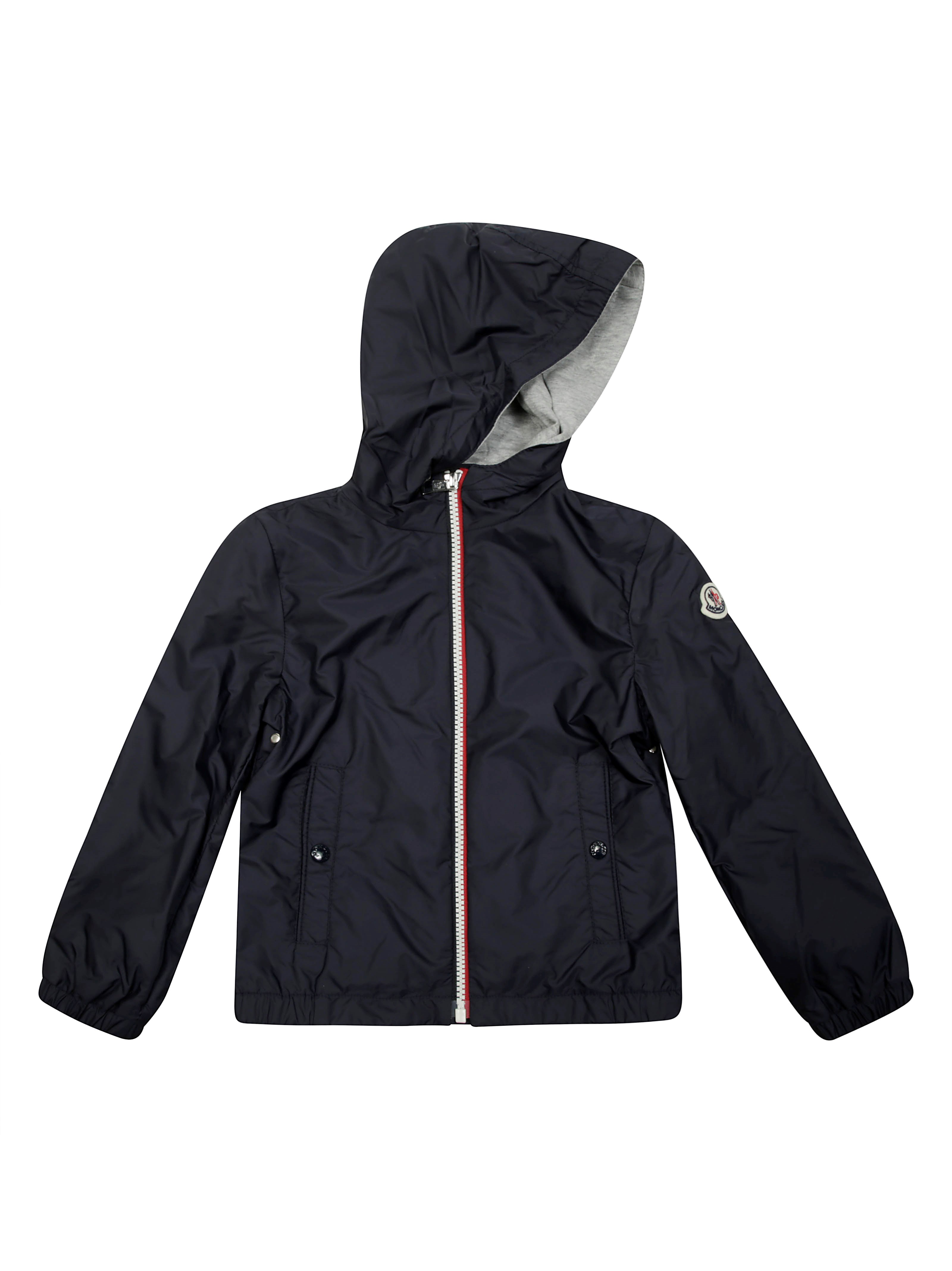 Moncler Junior Giubbotto Con Cappuccio In Blue