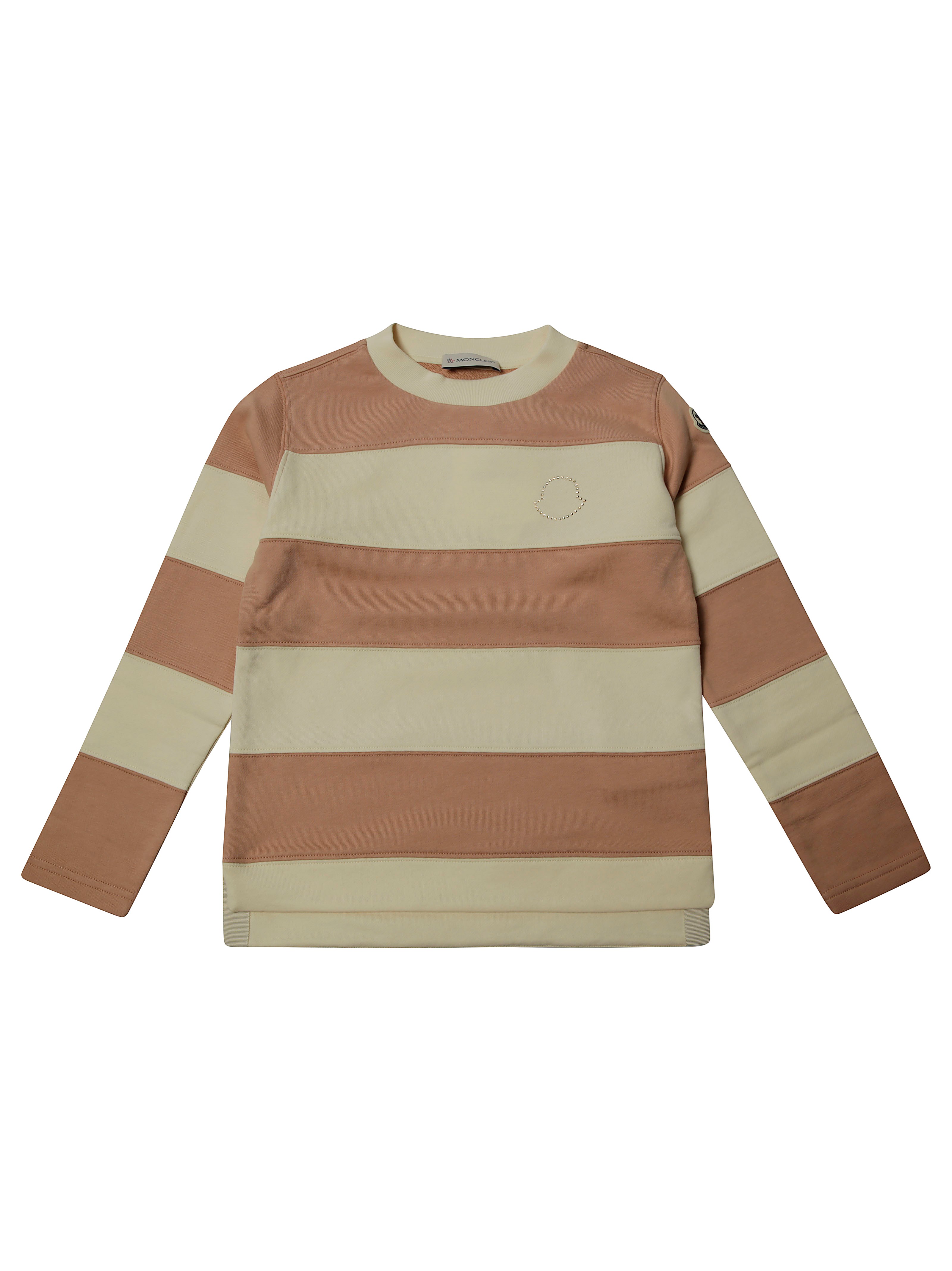 Shop Moncler Junior Felpa Righe In Light Blue