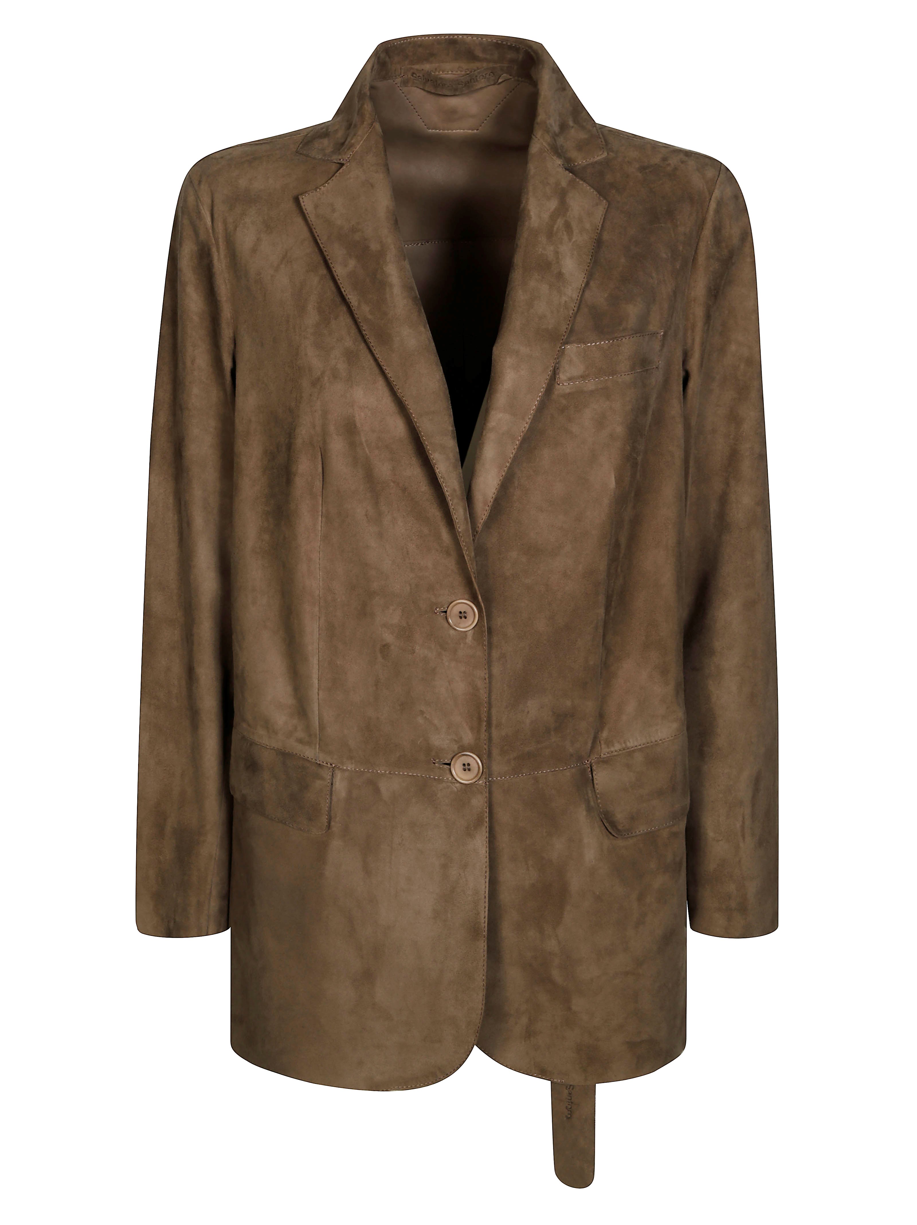 Salvatore Santoro Tailored Brown Leather Jacket With Two-button Closure In Brown