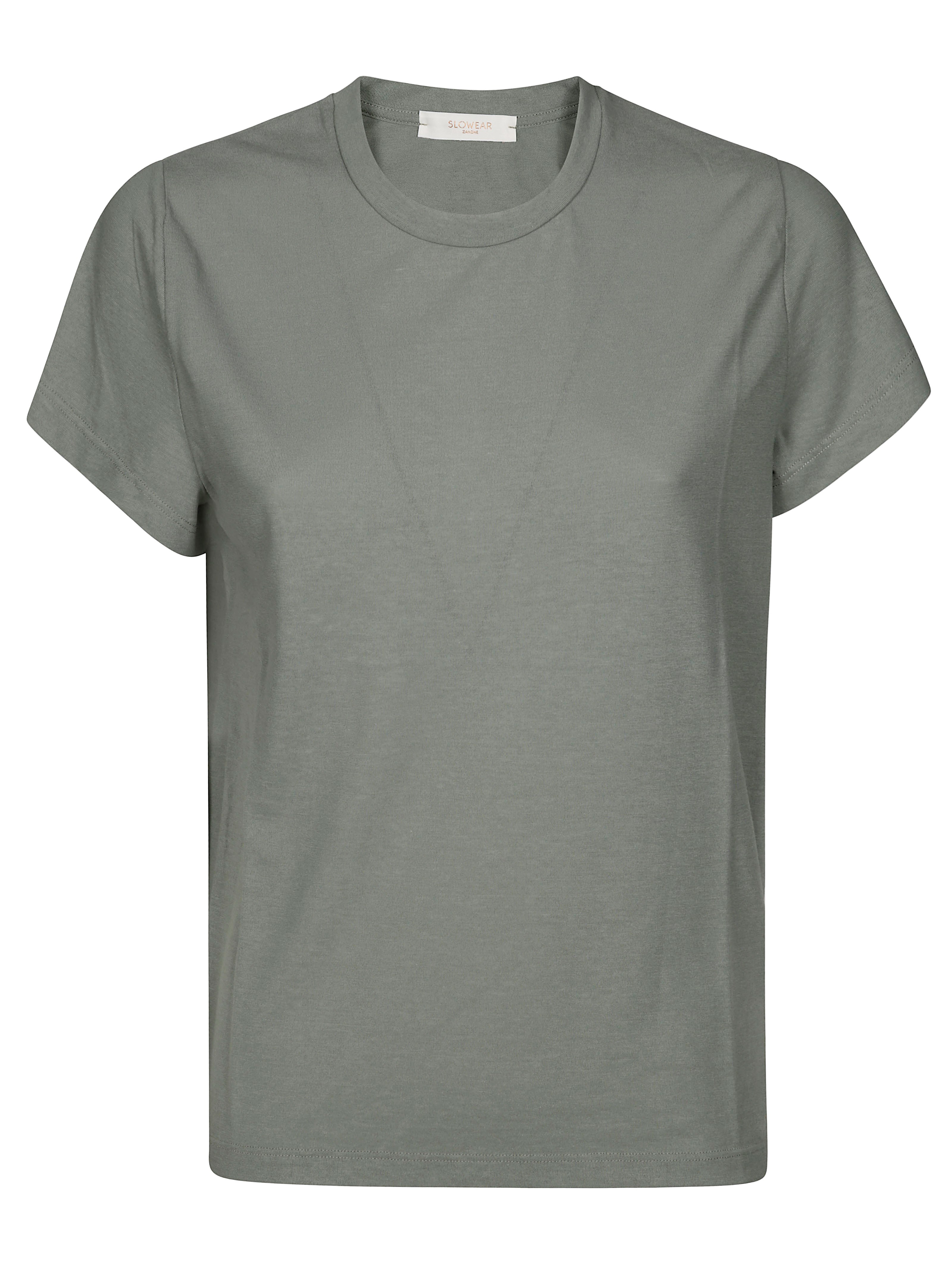 Incotex Grey Cotton T-shirt In Green