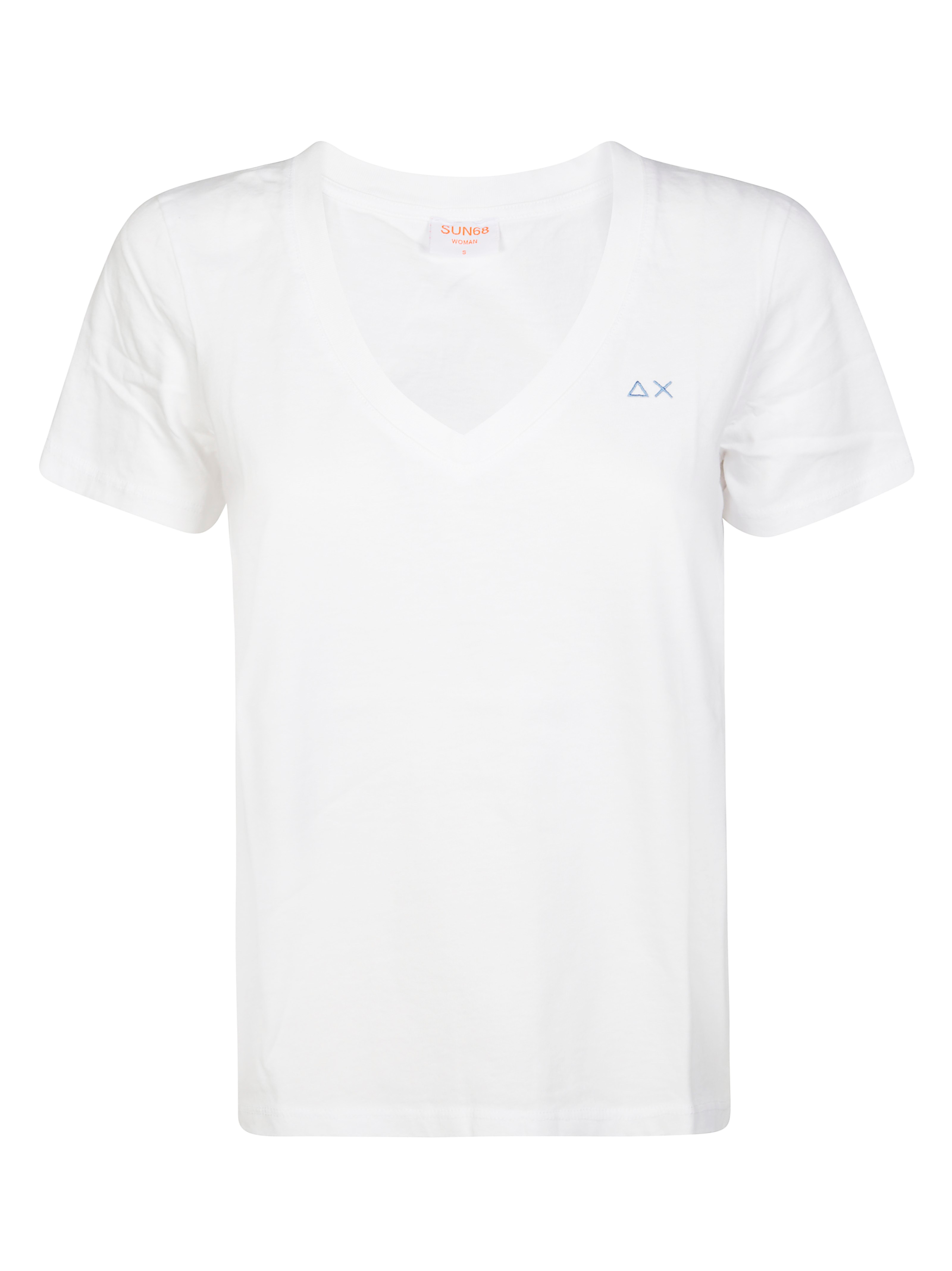 Sun 68 T Shirt Scollo V In White
