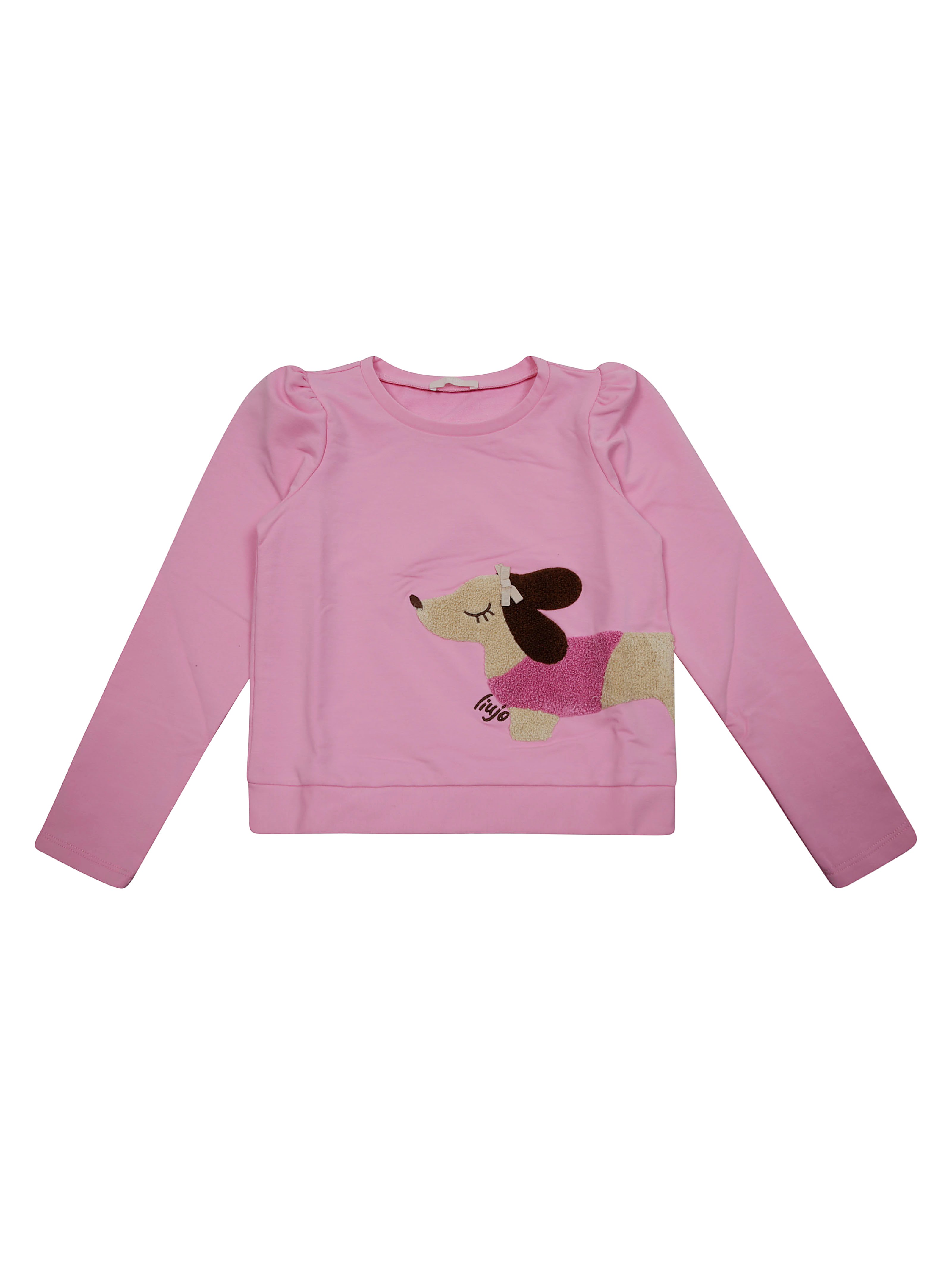 Liujo Felpa Girocollo Con Bassotto In Fuchsia