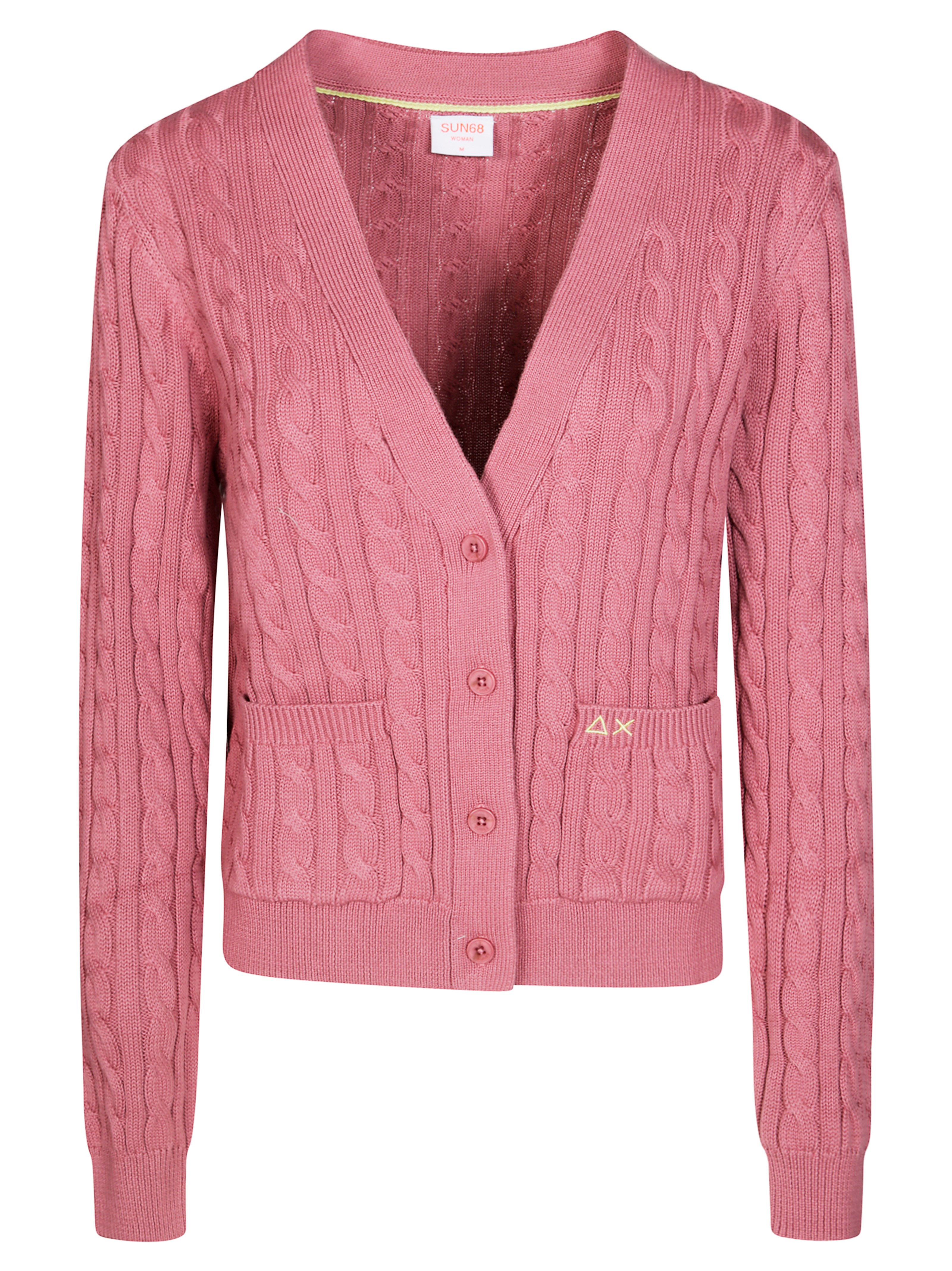 Sun 68 Cardigan Gc A Trecce In Pink