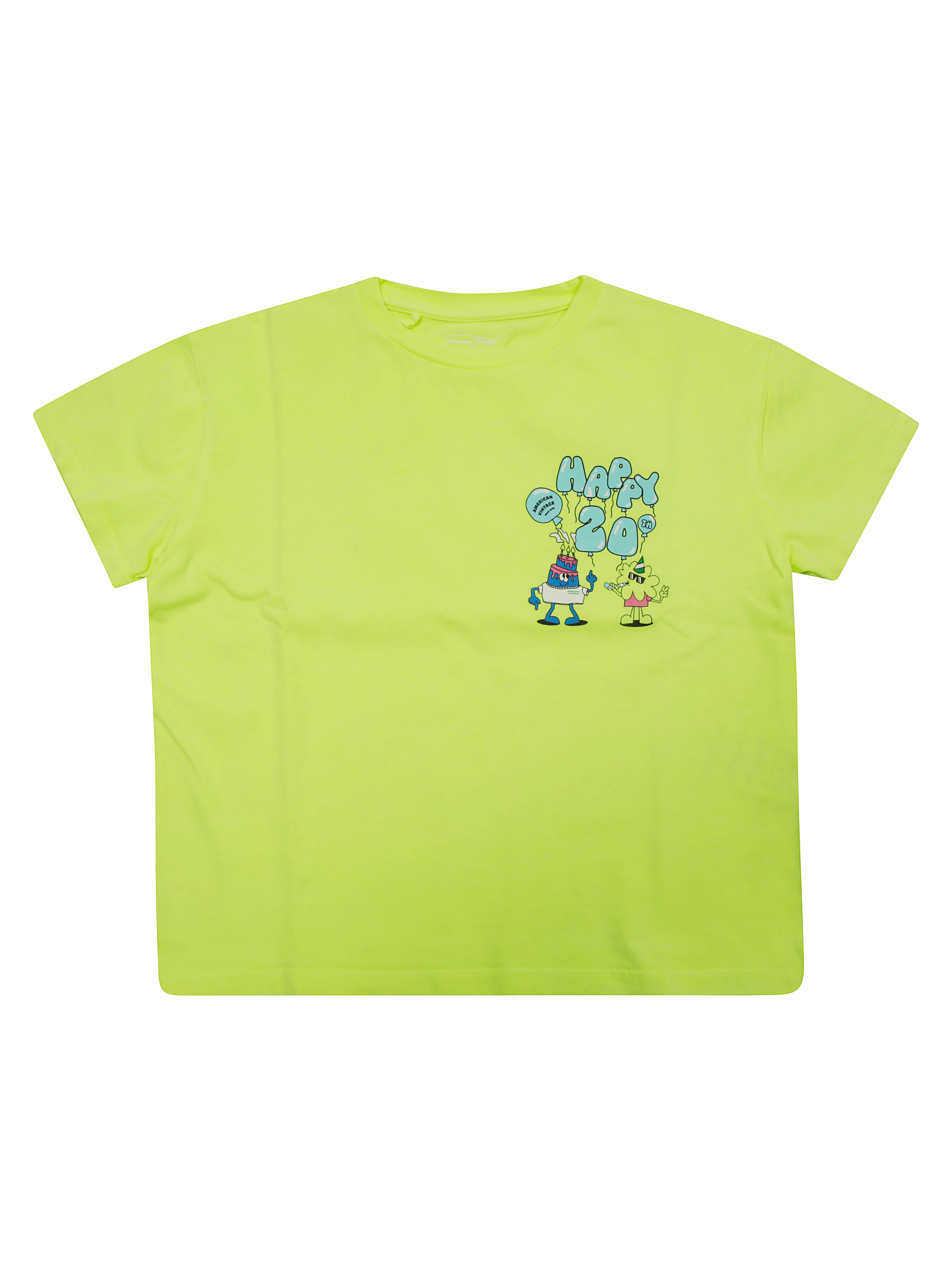 American Vintage T Shirt Manica Corta Logo In Yellow