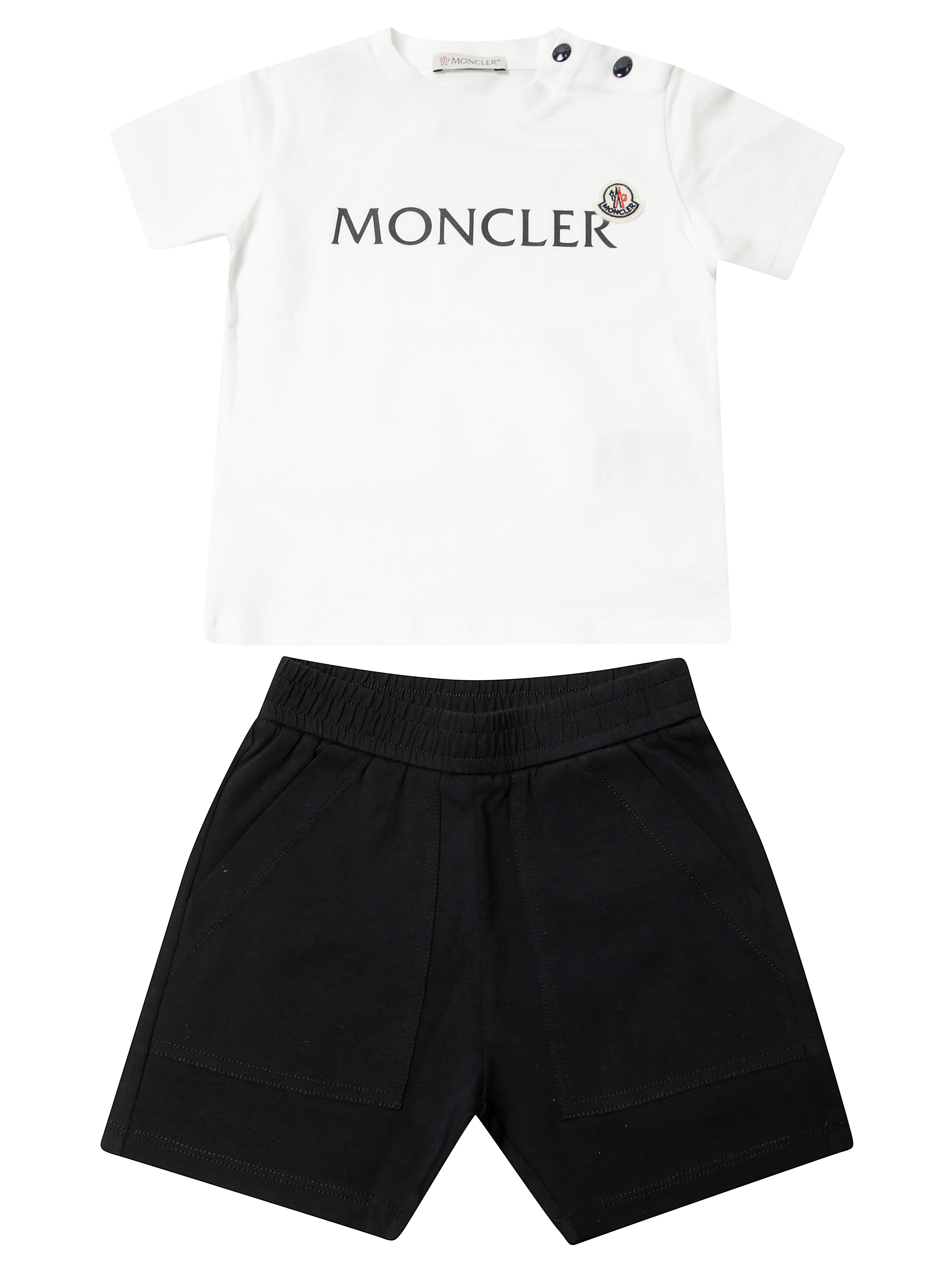 Shop Moncler Junior T Shirt E Short In Blue