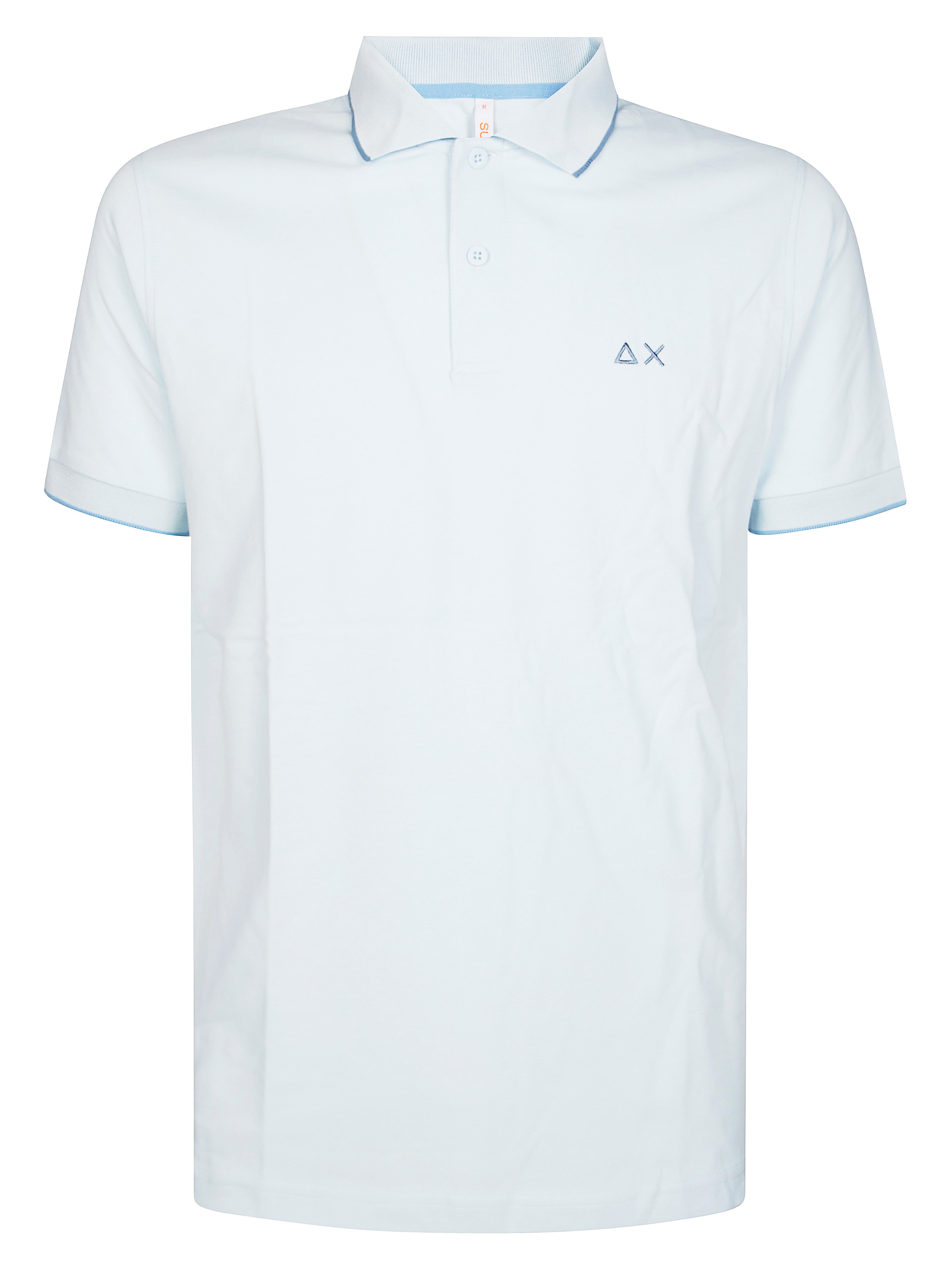 Sun 68 Polo Bande Piccole Sul Colletto In Light Blue