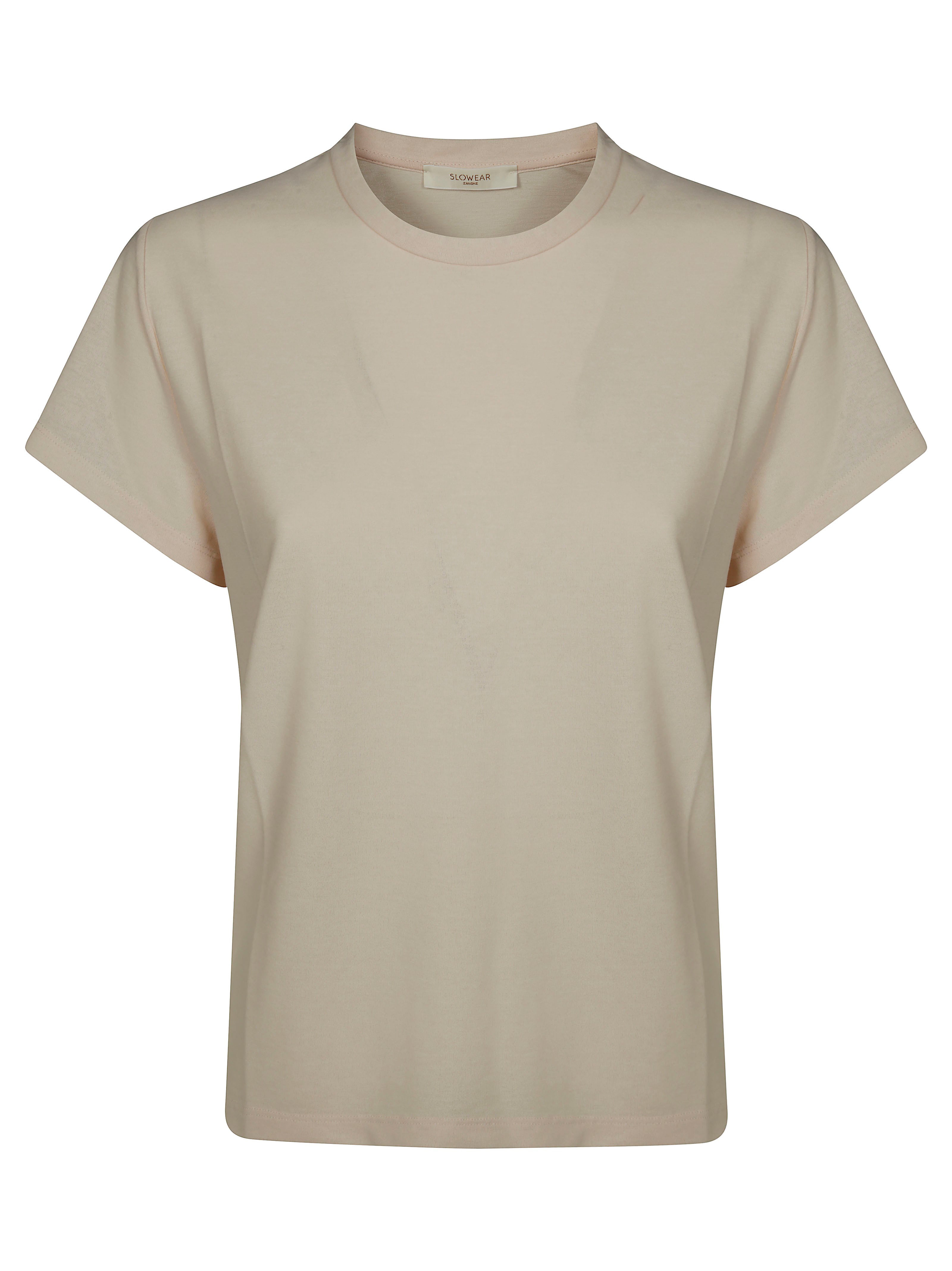 Incotex Crew Neck Short Sleeves Plain Design Top In Pink